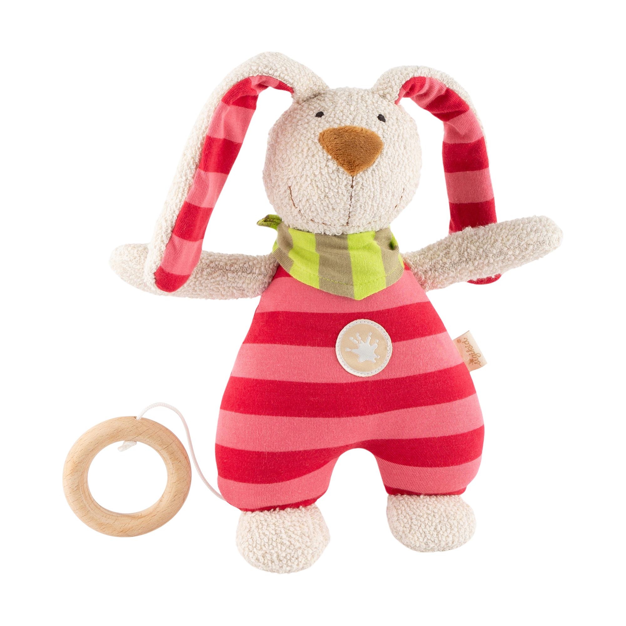 Musical soft toy bunny, cotton terry cloth