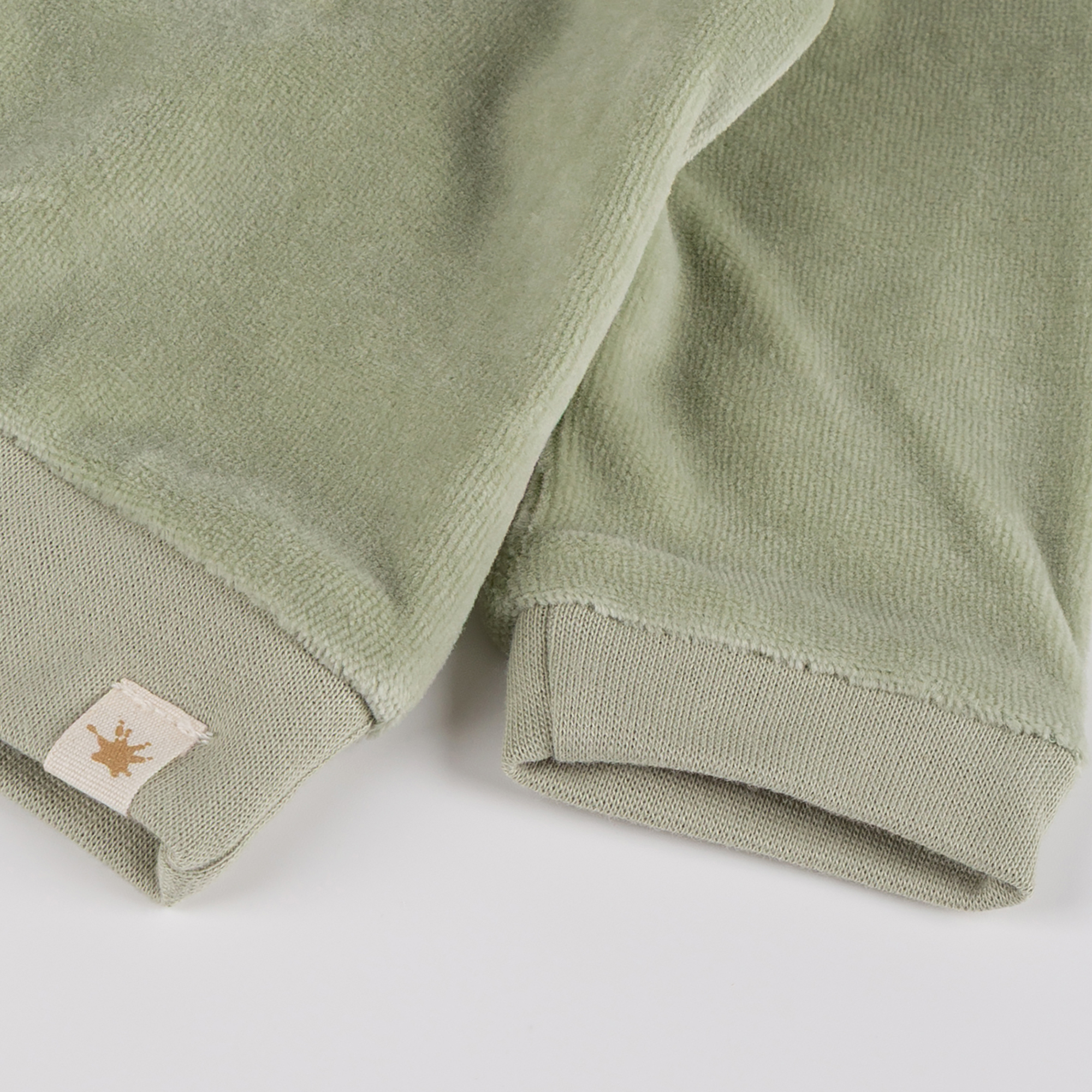 Newborn baby velour long sleeve Tee mouse, green