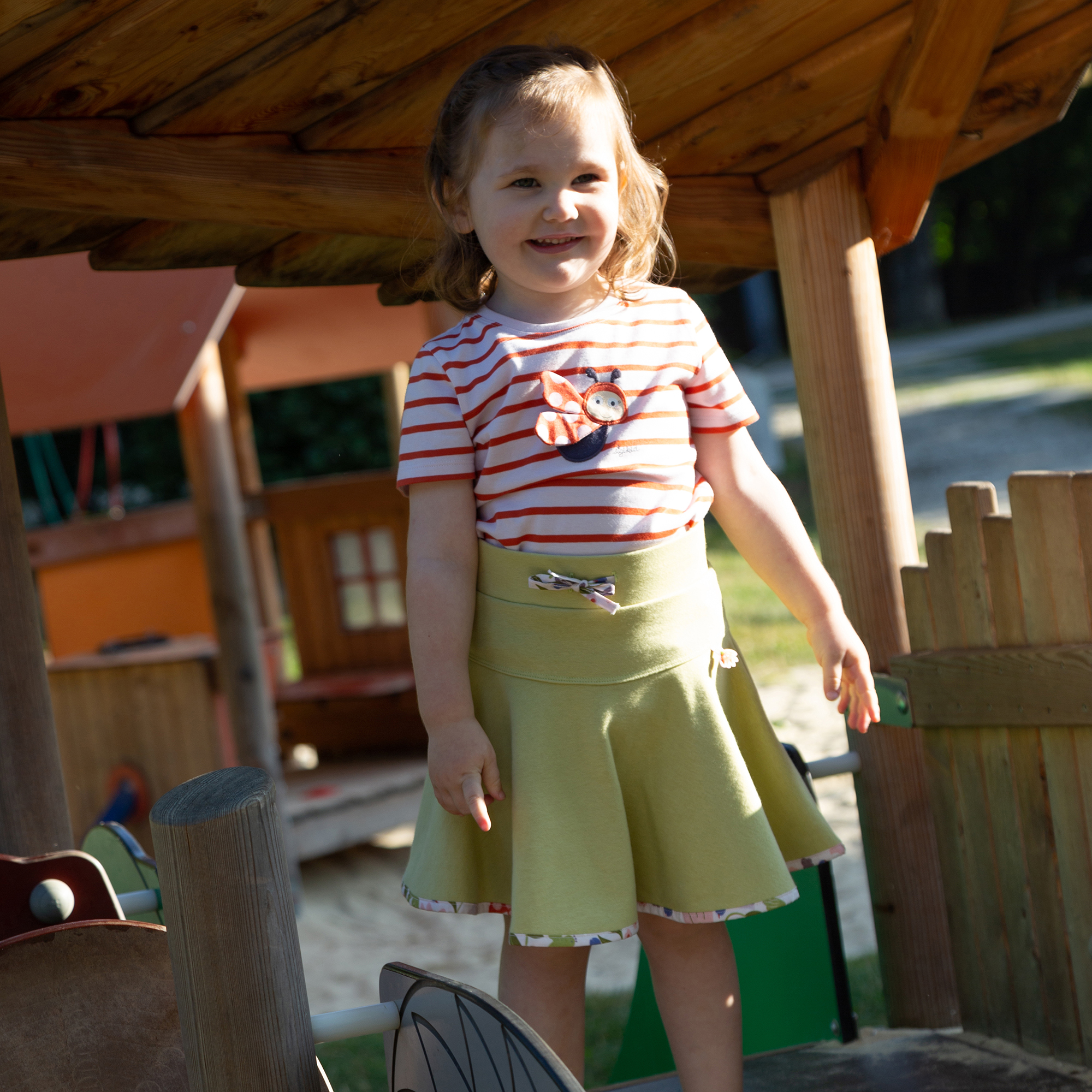 Striped children's T-shirt Happy Ladybug, 3-D-wings