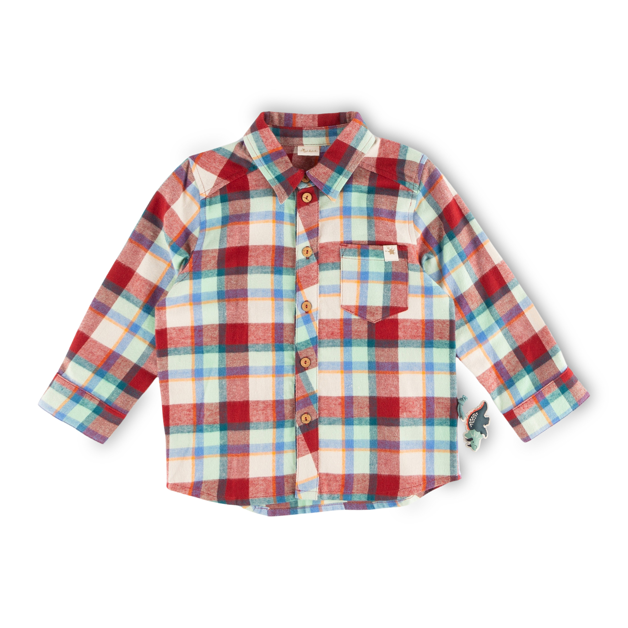 Children's boys' check flannel shirt dark red Children's boys' check flannel shirt dark red