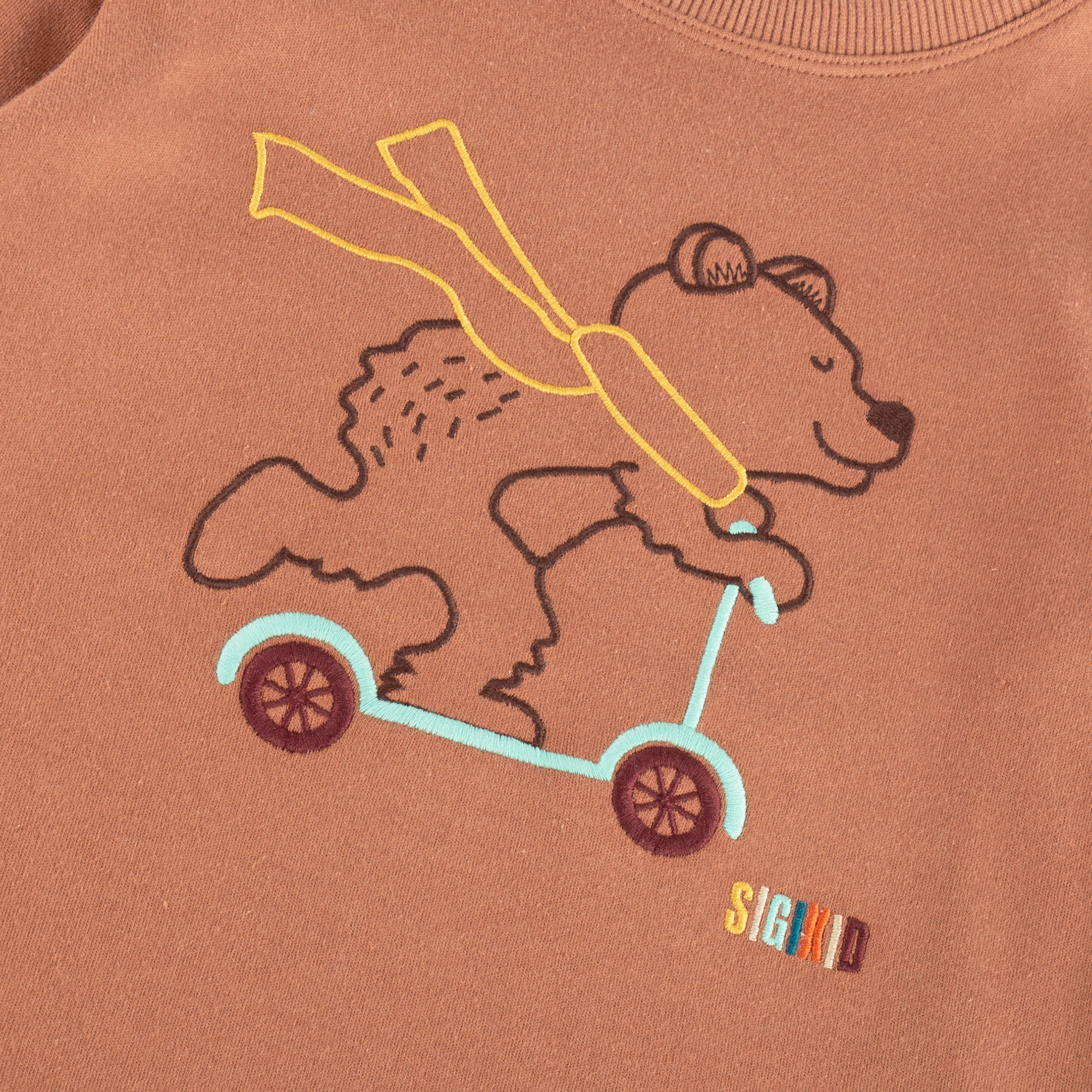 Children's long-sleeve Tee scooter bear, Winter Animals