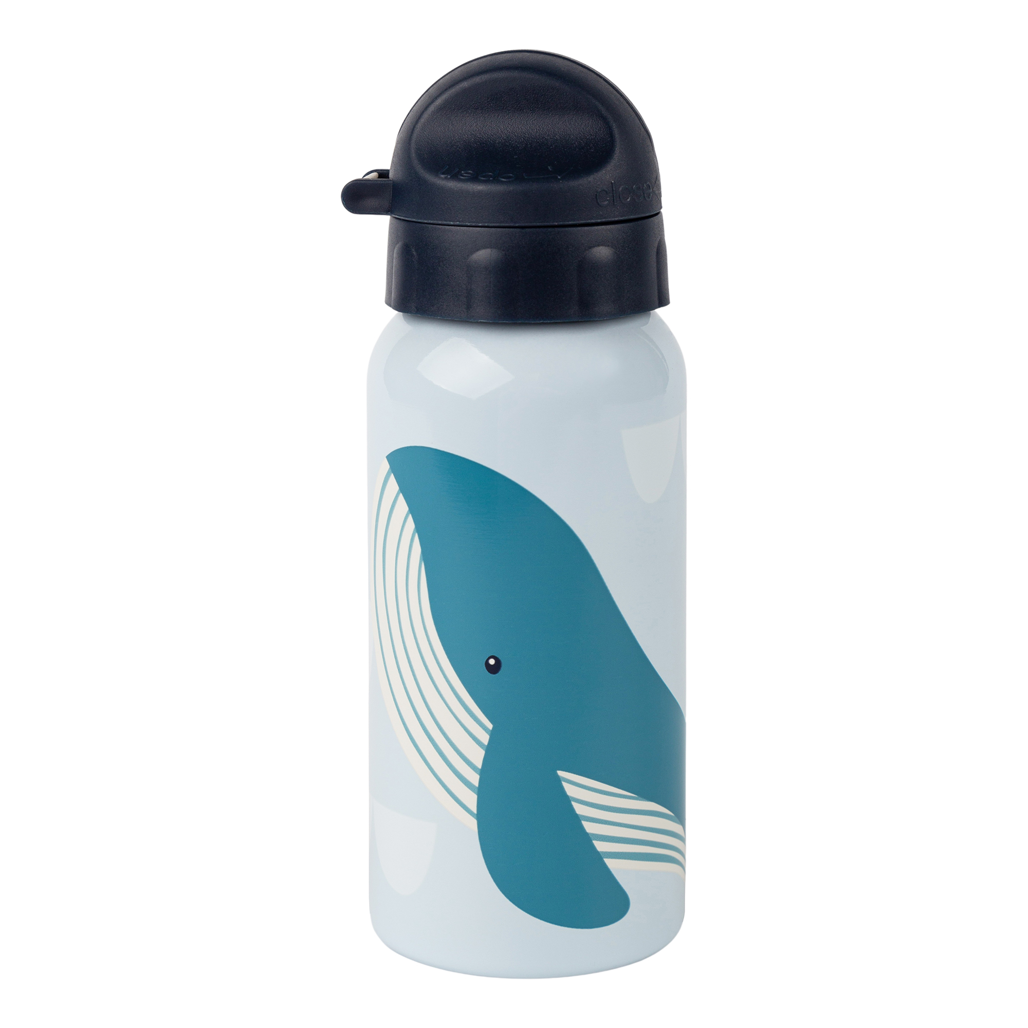 Kids' drink bottle whale, 400 ml, stainless steel