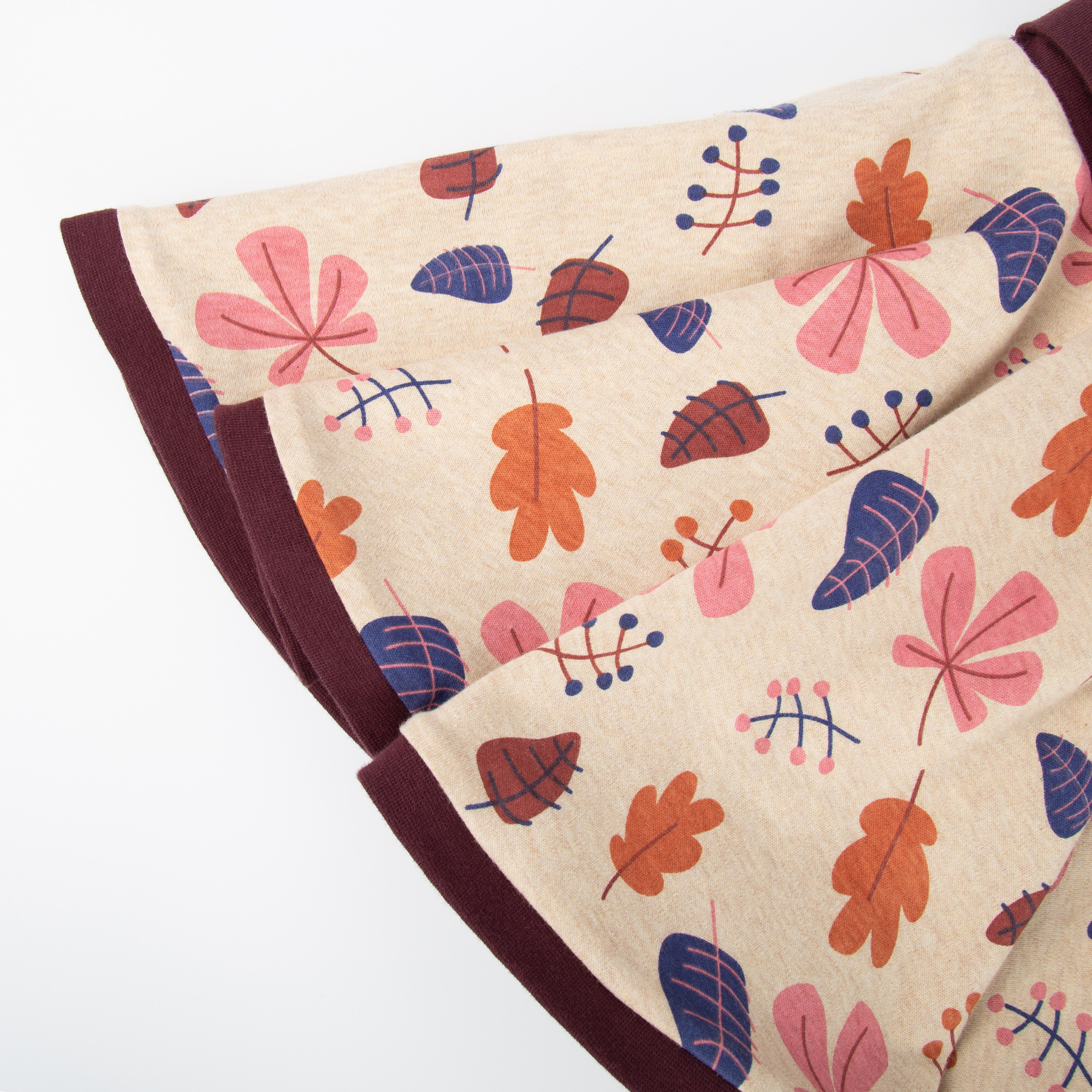Kinder Wenderock, dunkelrot oder beige mit Blätterprint Kinder Wenderock, dunkelrot oder beige mit Blätterprint