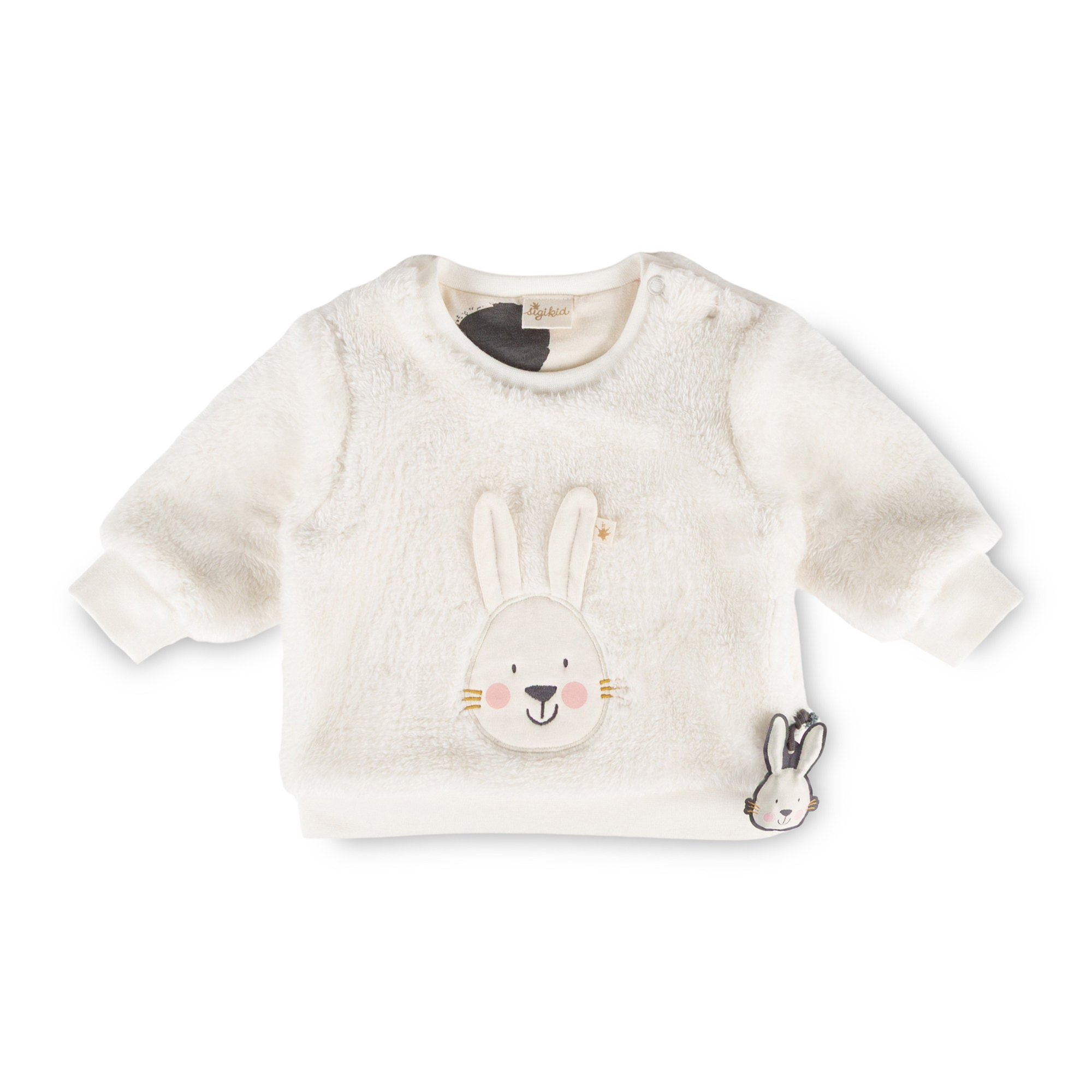 Baby Sherpa Fleeceshirt Schneehase, weiß