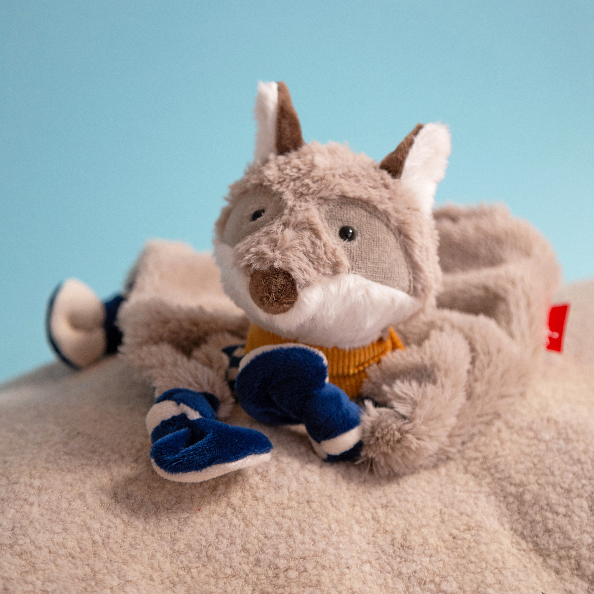 Baby blankie racoon, blue