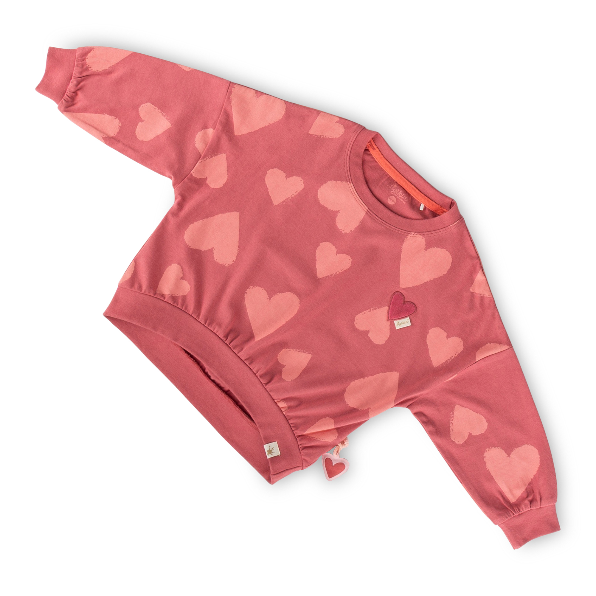 Kids' relaxed long sleeve Tee hearts, Spring Birds