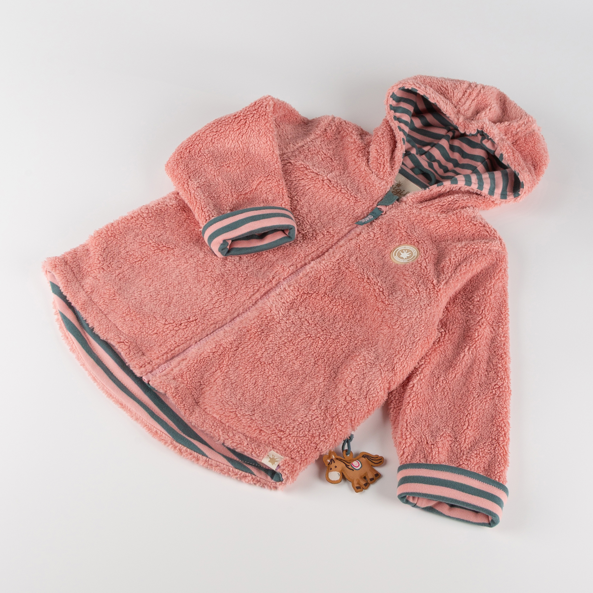 Hooded teddy fleece jacket Pony Love, lined Hooded teddy fleece jacket Pony Love, lined