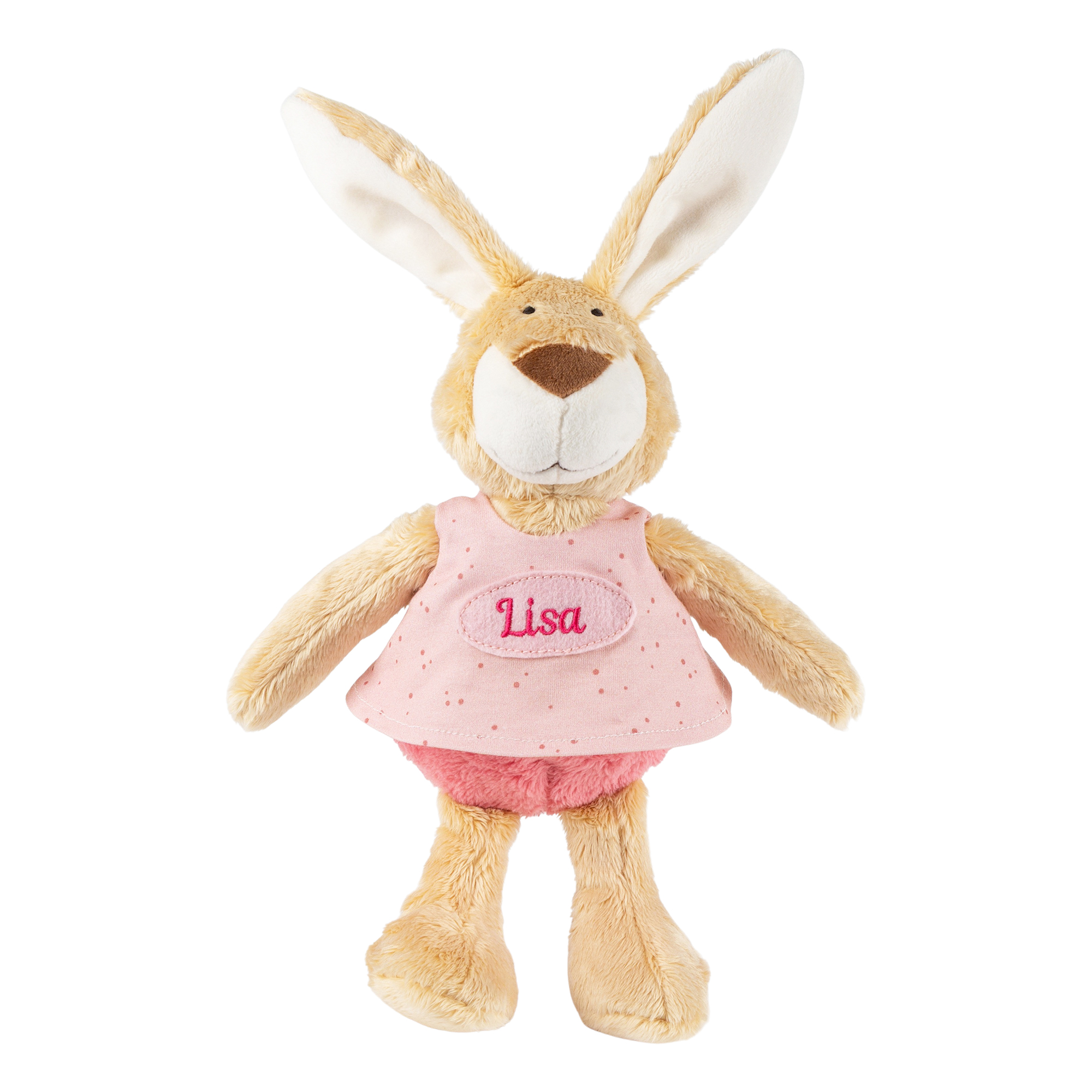Kuscheltier Namensspielfigur Hase rosa