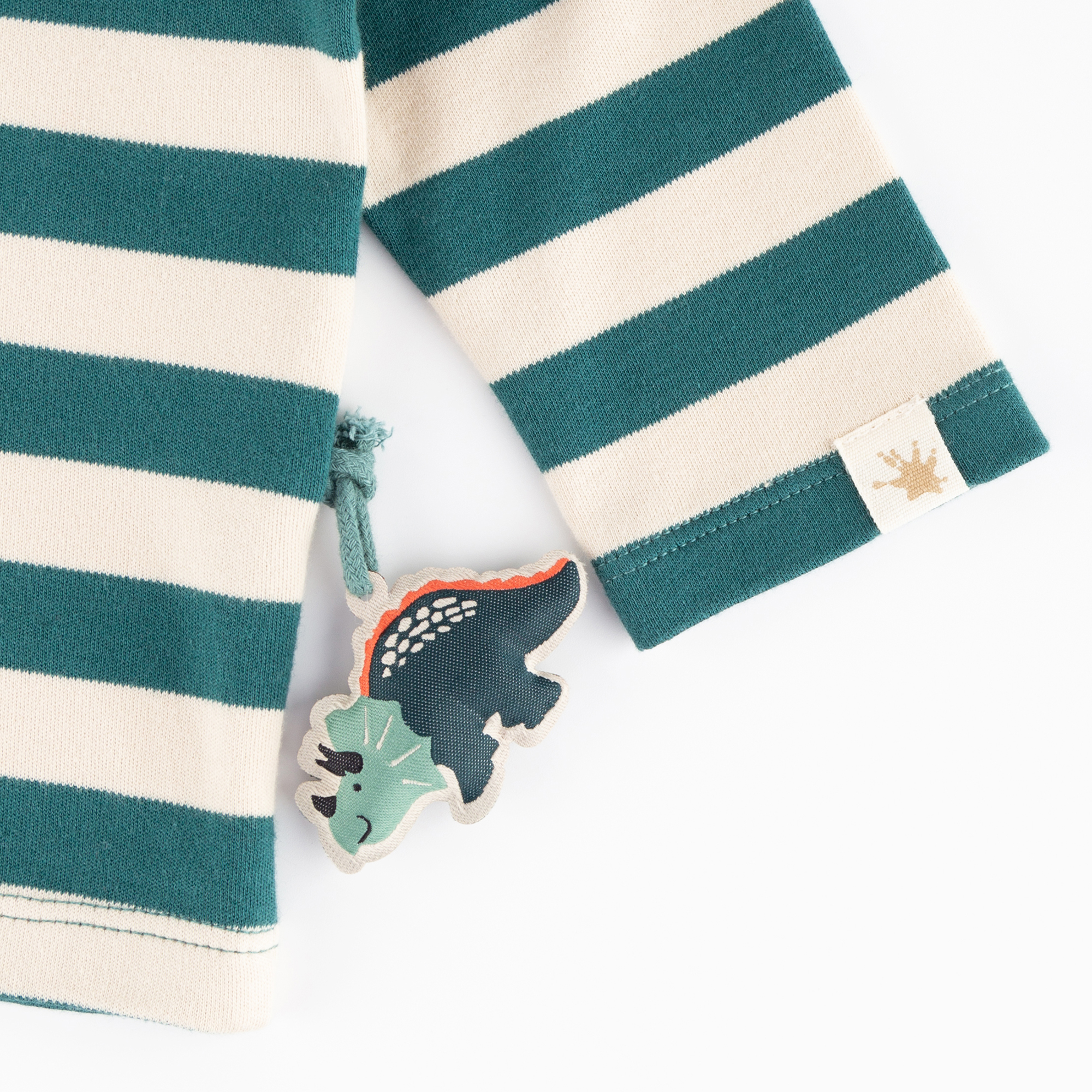 Dark green striped baby long-sleeve Tee, Dino World Dark green striped baby long-sleeve Tee, Dino World