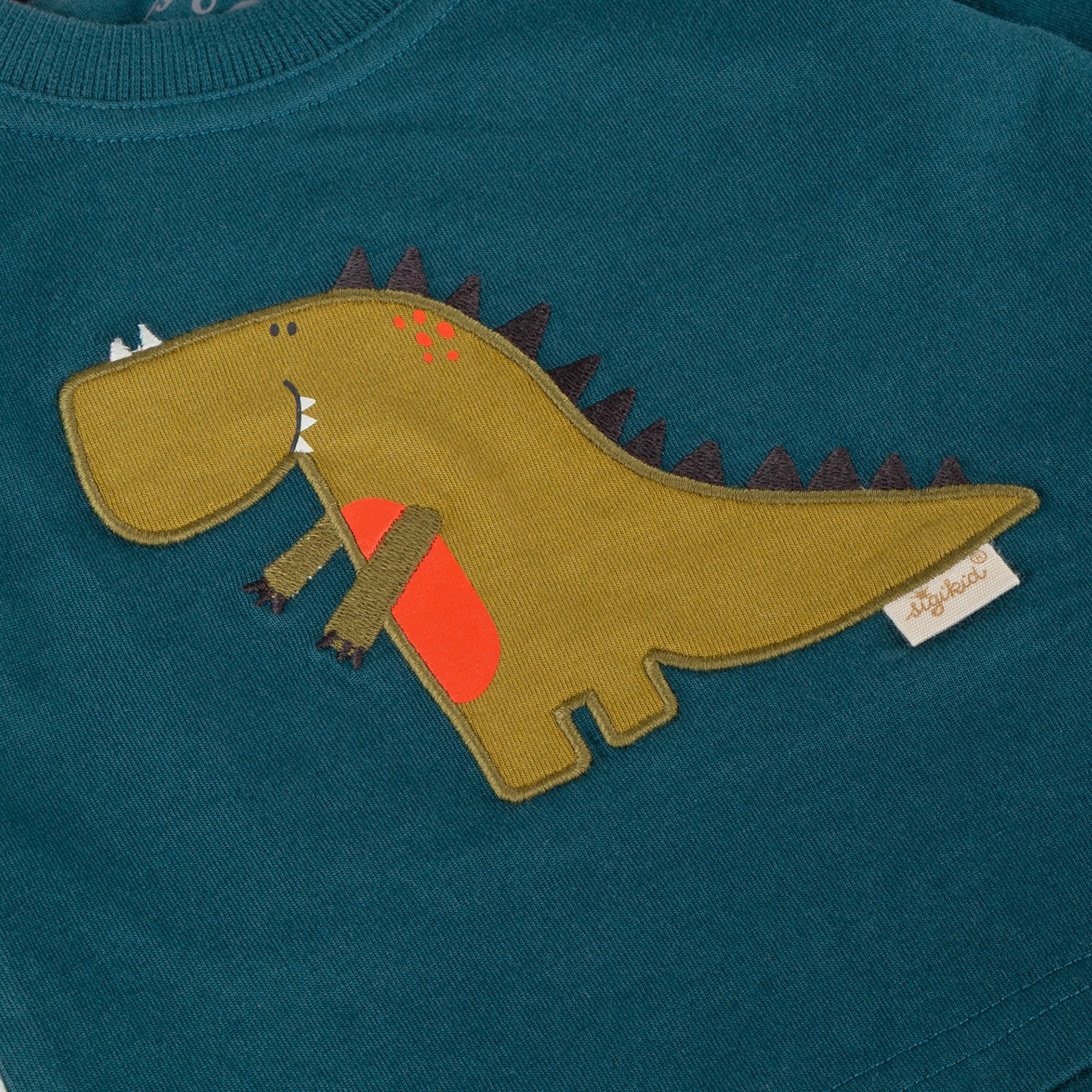 Baby long sleeve Tee teal blue, Dino Fun
