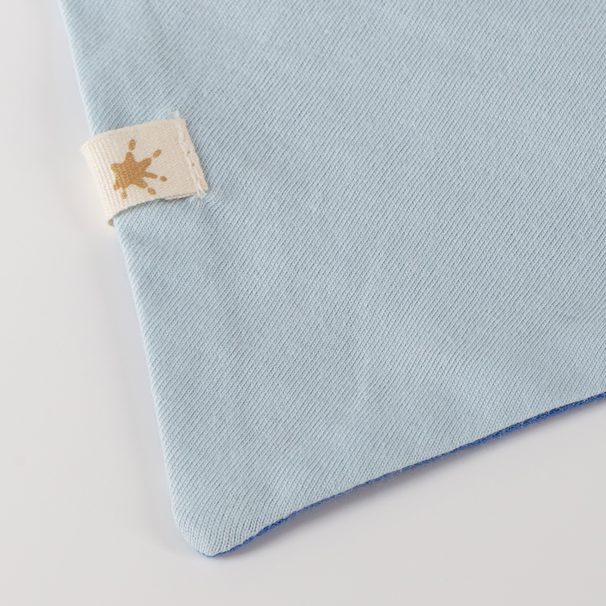 Newborn baby bandana bib, reversible, blue