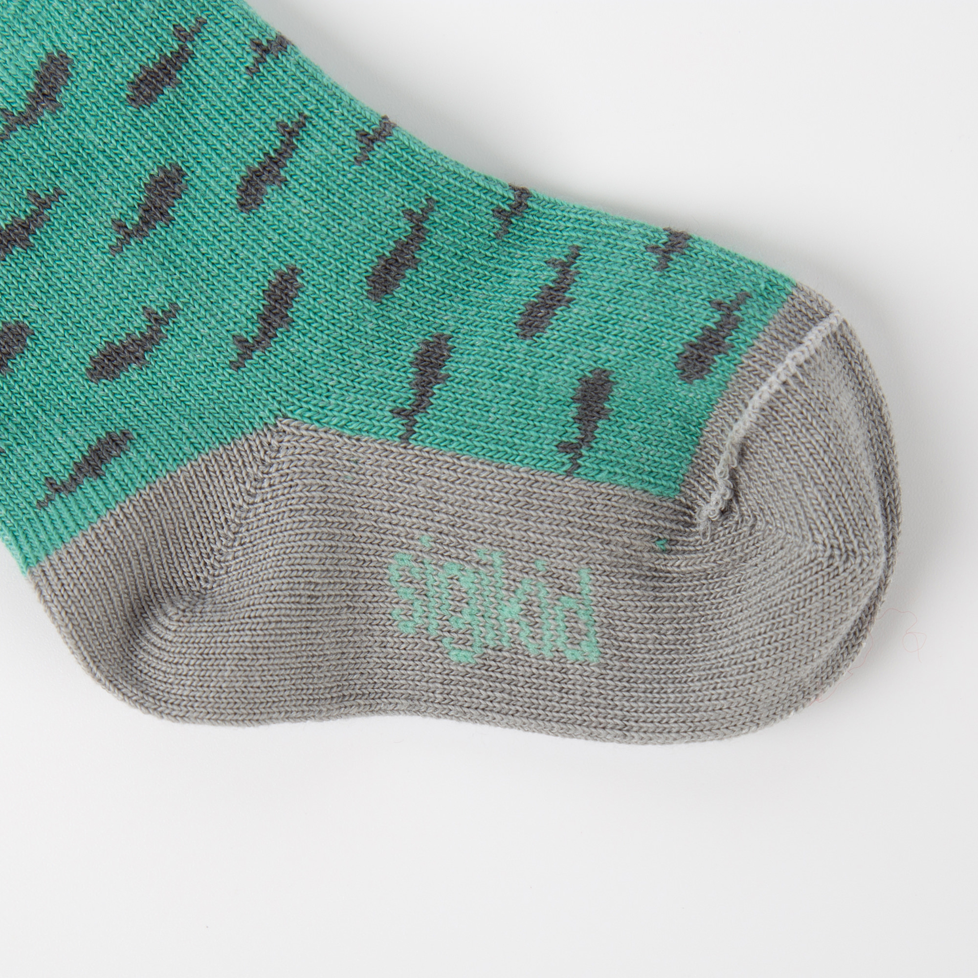 Set of 3 different pairs of baby socks, jade green/grey/orange Set of 3 different pairs of baby socks, jade green/grey/orange