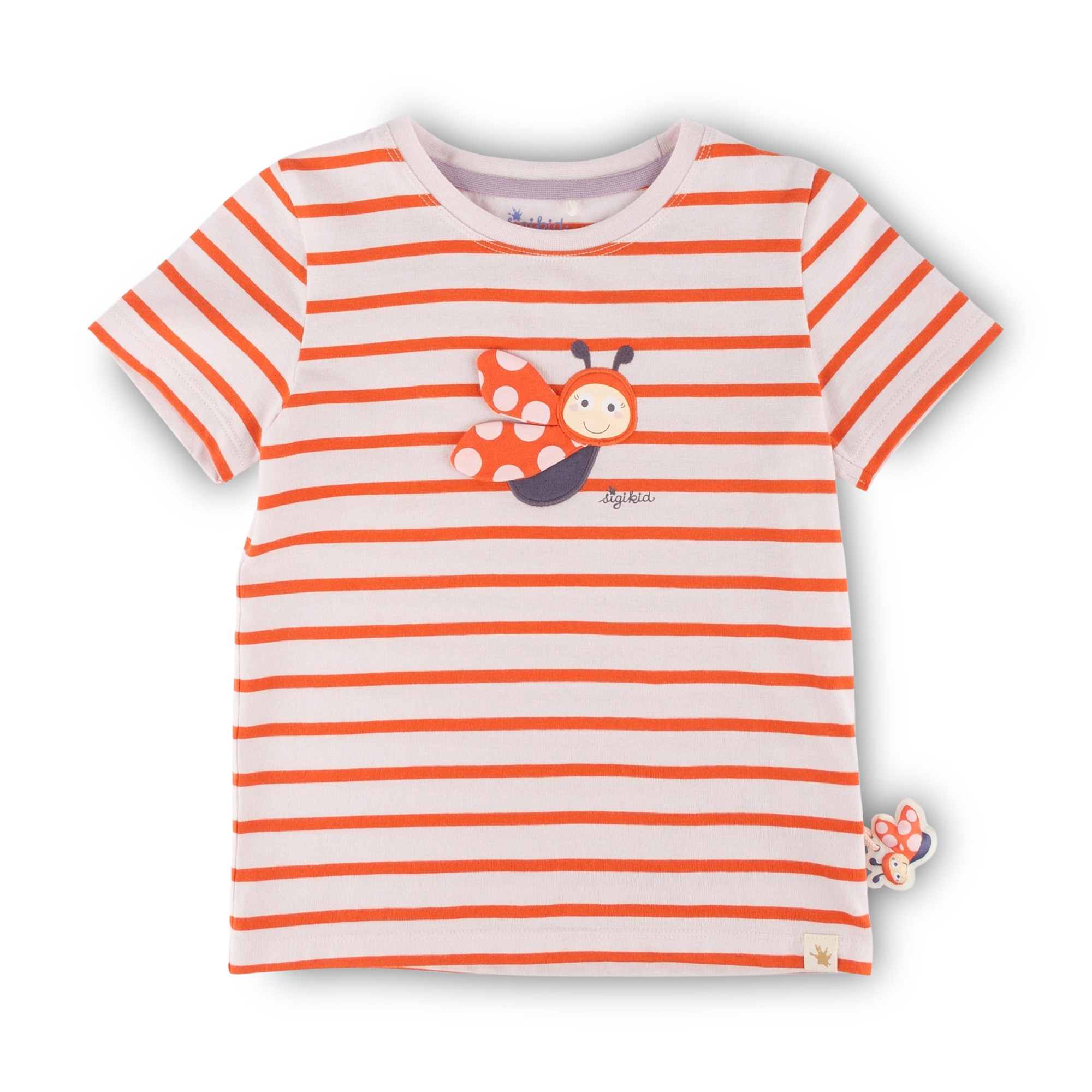 Striped children's T-shirt Happy Ladybug, 3-D-wings