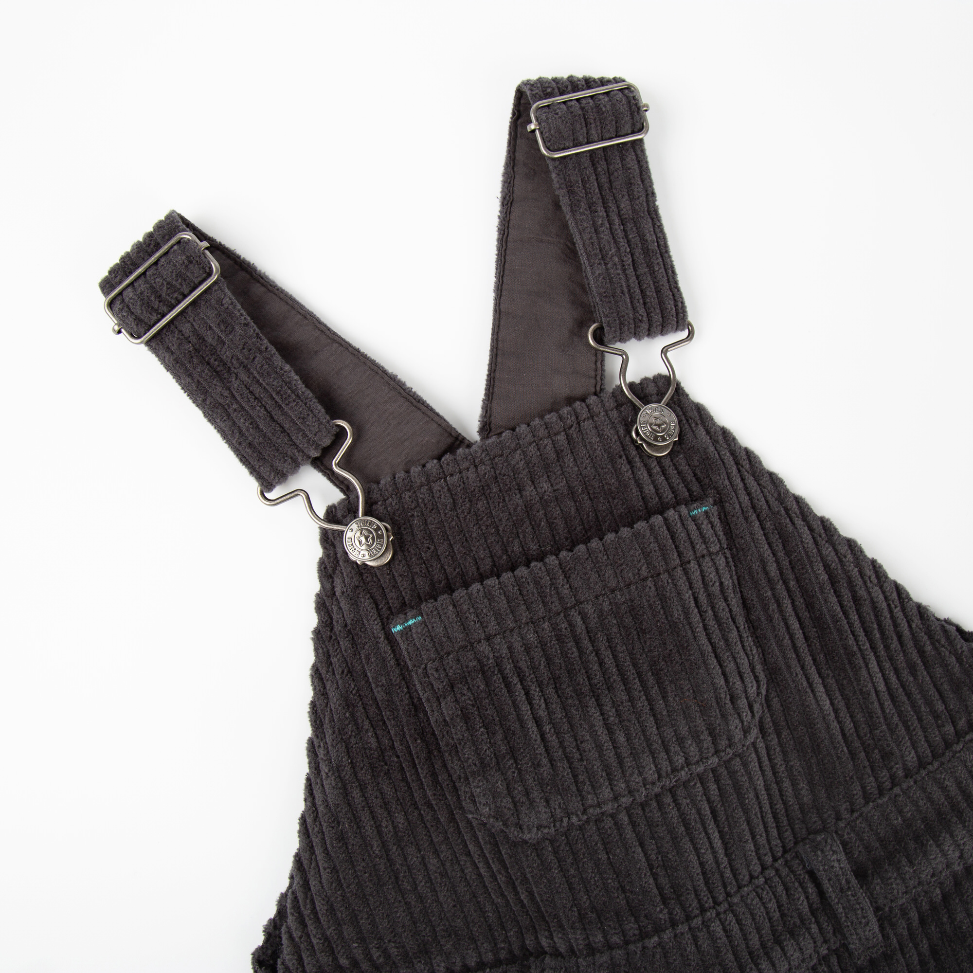 Kids' corduroy dungarees with adjustable straps, dark grey Kids' corduroy dungarees with adjustable straps, dark grey