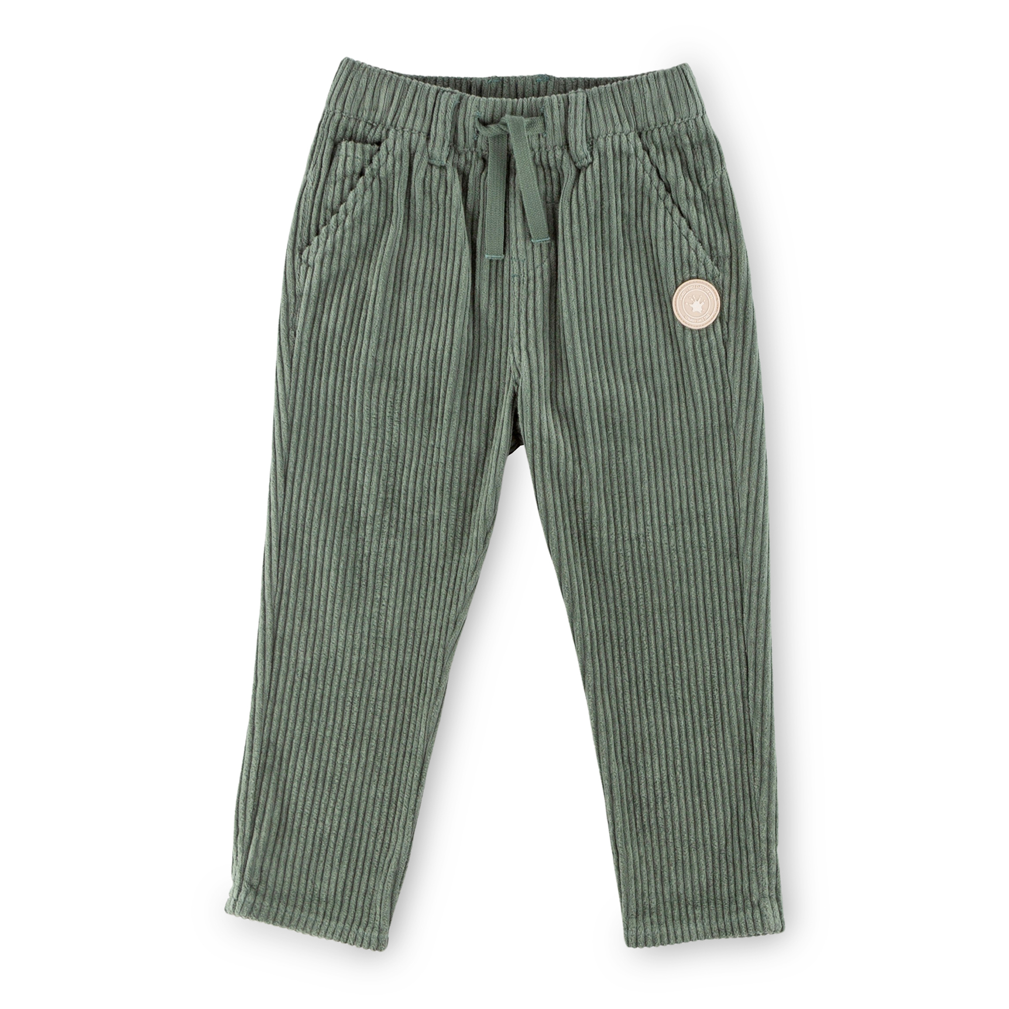 Green children's corduroy dungarees