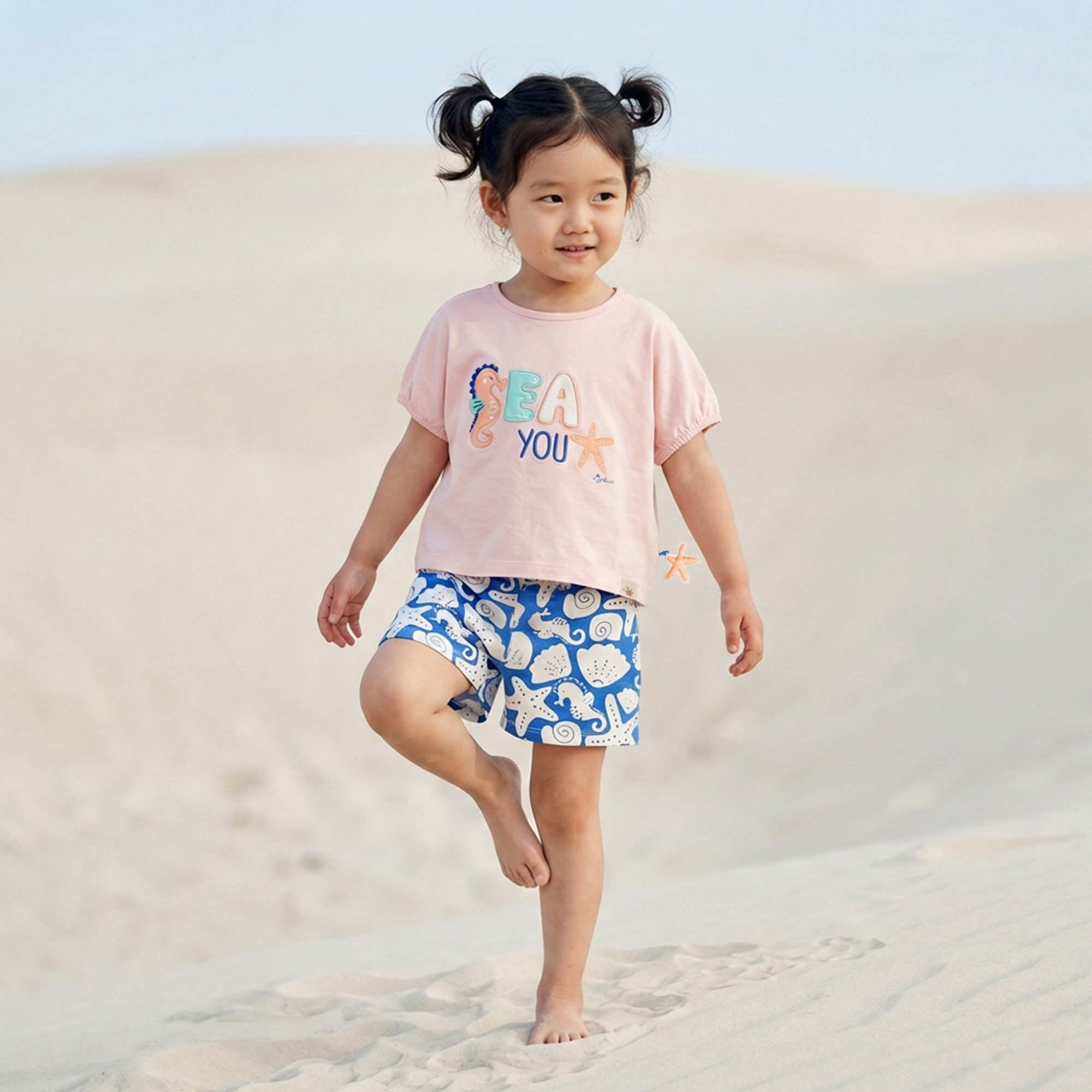 Kinder T-Shirt Seepferdchen, rosa