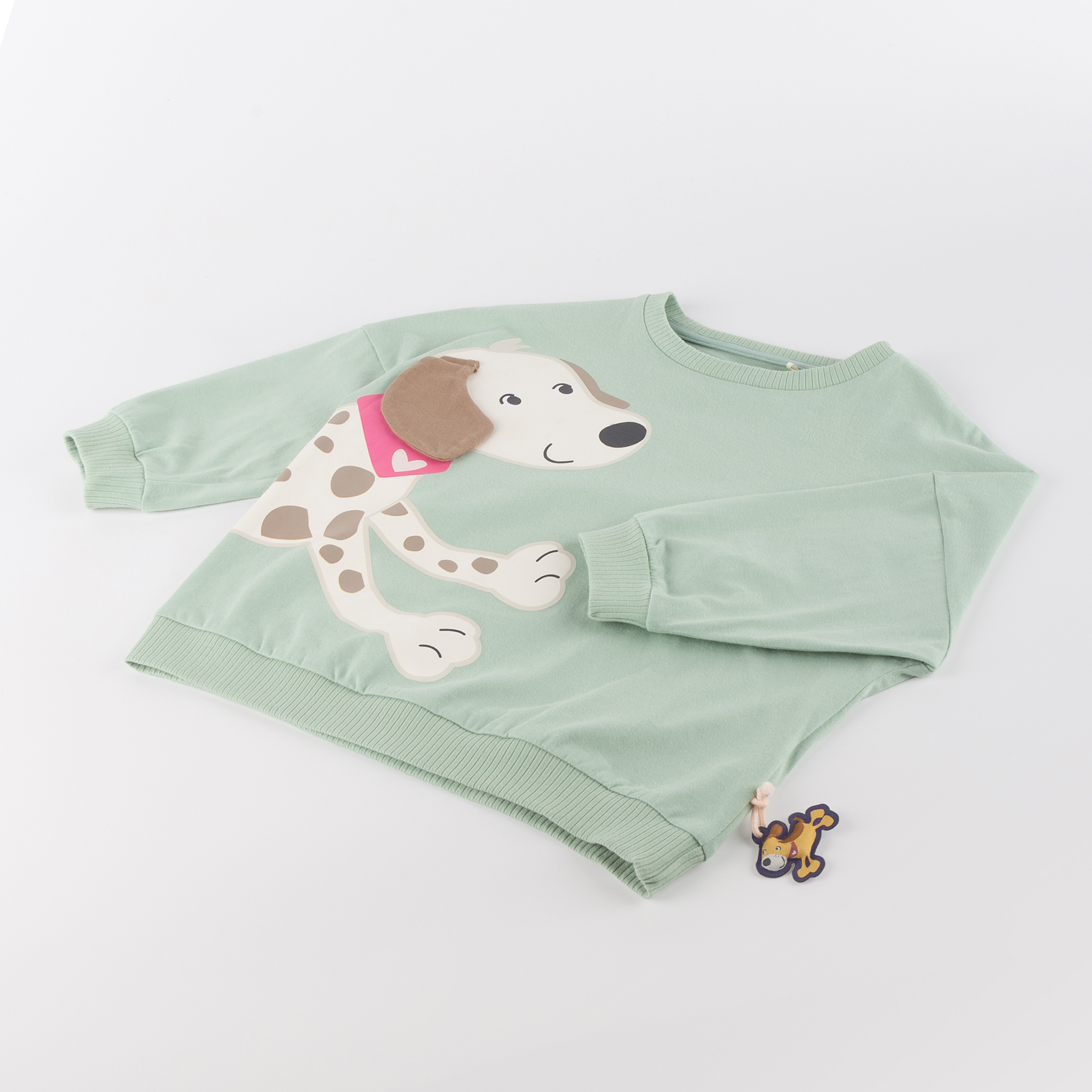 Kinder Oversize Langarmshirt Hund Funny Dog, grün Kinder Oversize Langarmshirt Hund Funny Dog, grün