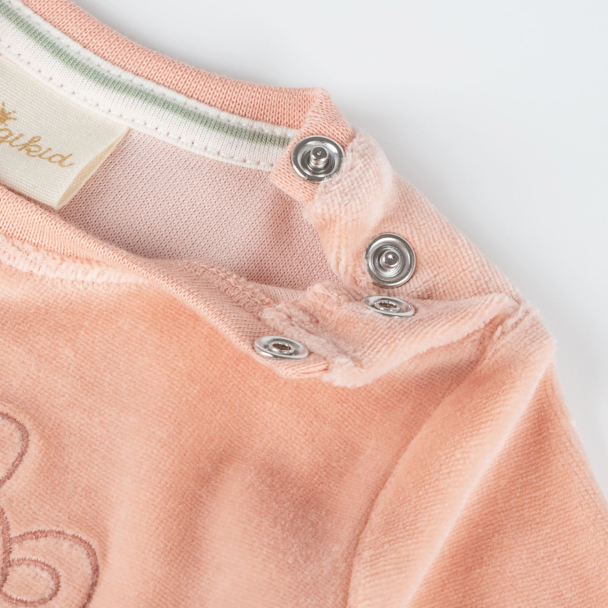 Newborn baby velour long sleeve Tee mouse, pink