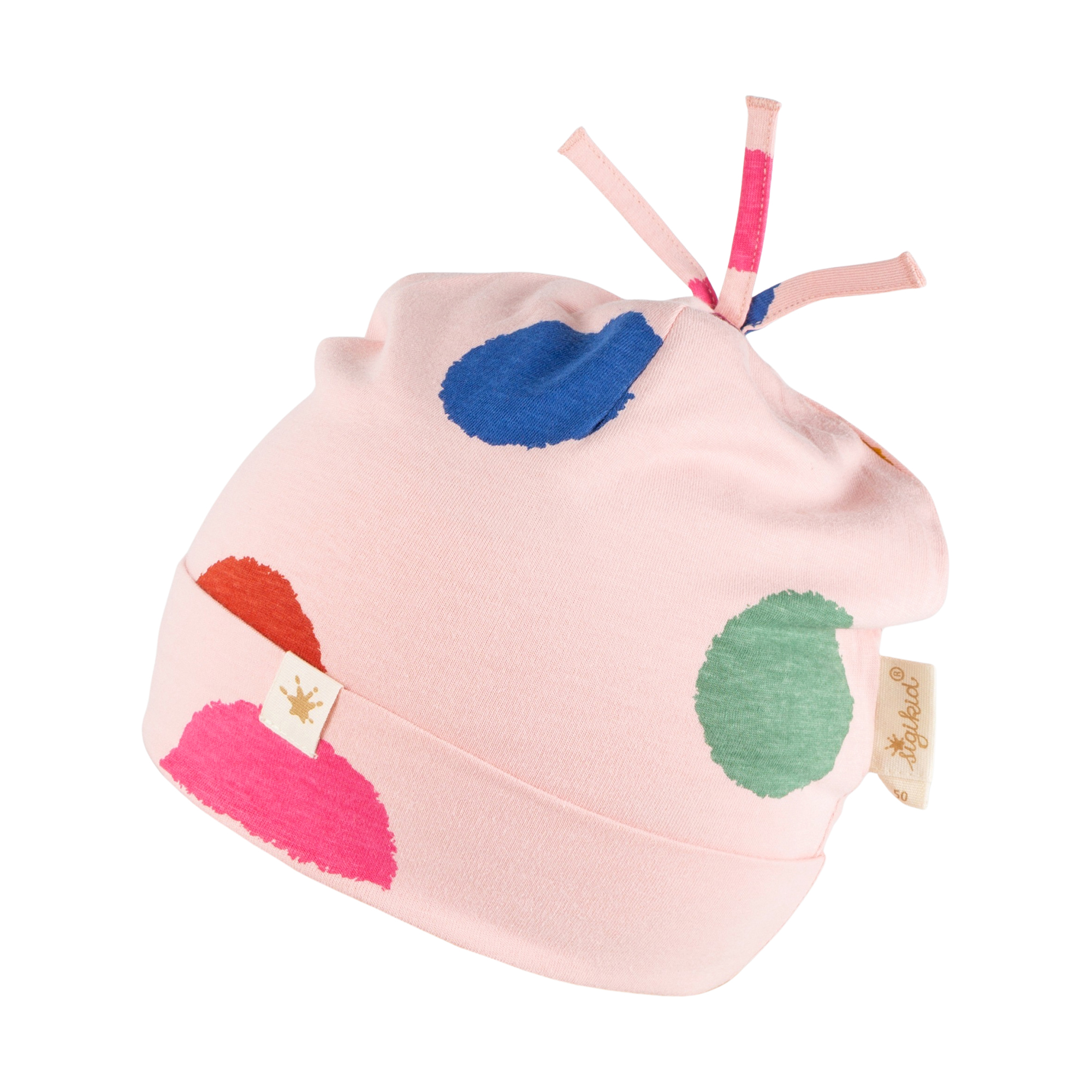 Kinder Mütze, rosa bunt bedruckt