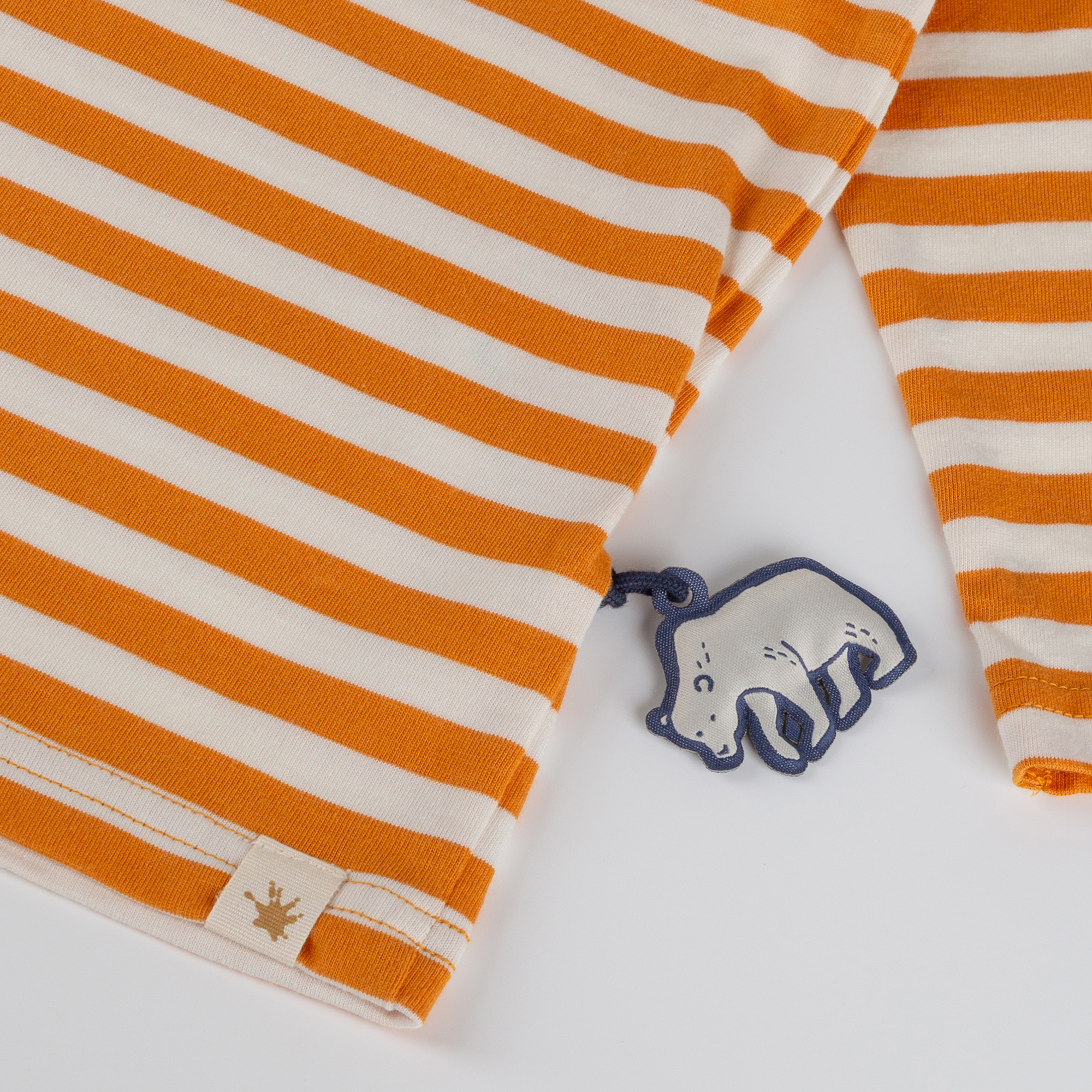 Kinder Langarmshirt Eisbär Polar Friends, gelb/weiß geringelt Kinder Langarmshirt Eisbär Polar Friends, gelb/weiß geringelt