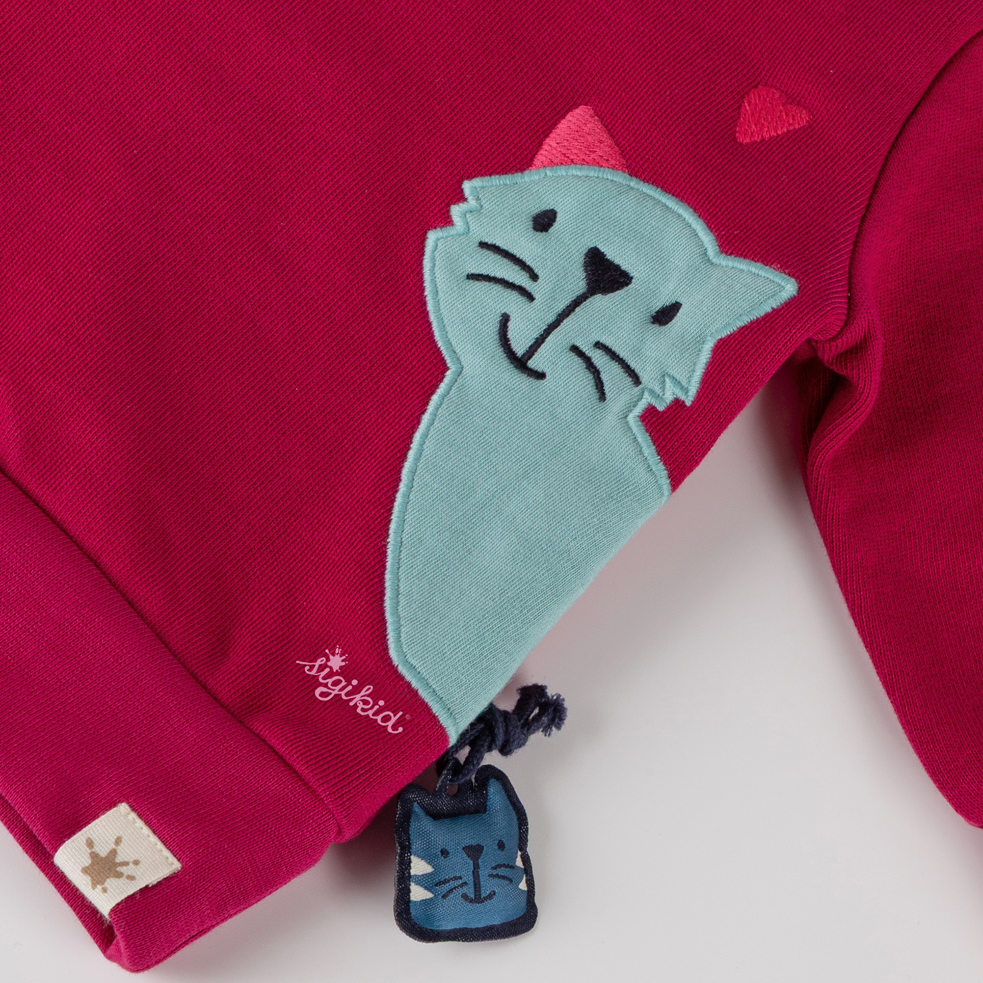 Baby Sweatshirt Katze und Maus, pink
