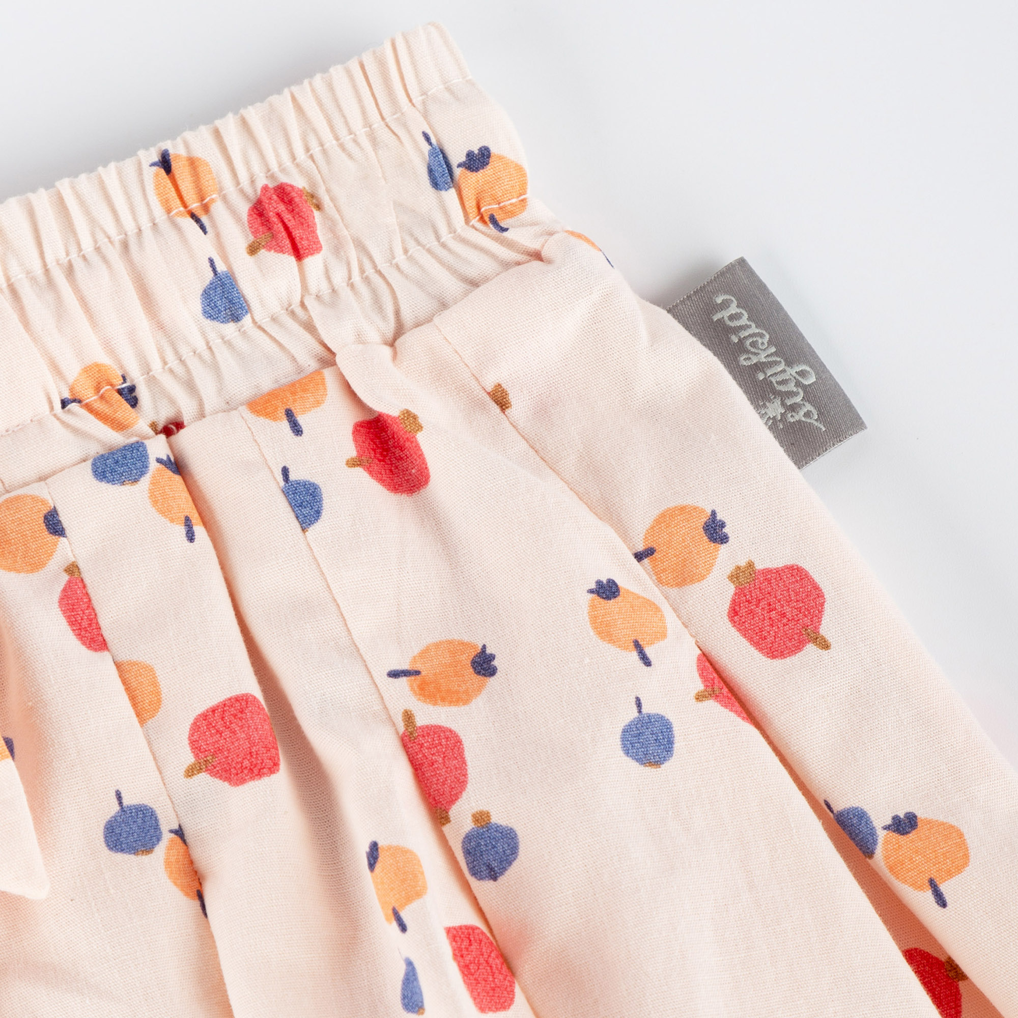 Children's pleated batiste skirt, berry print