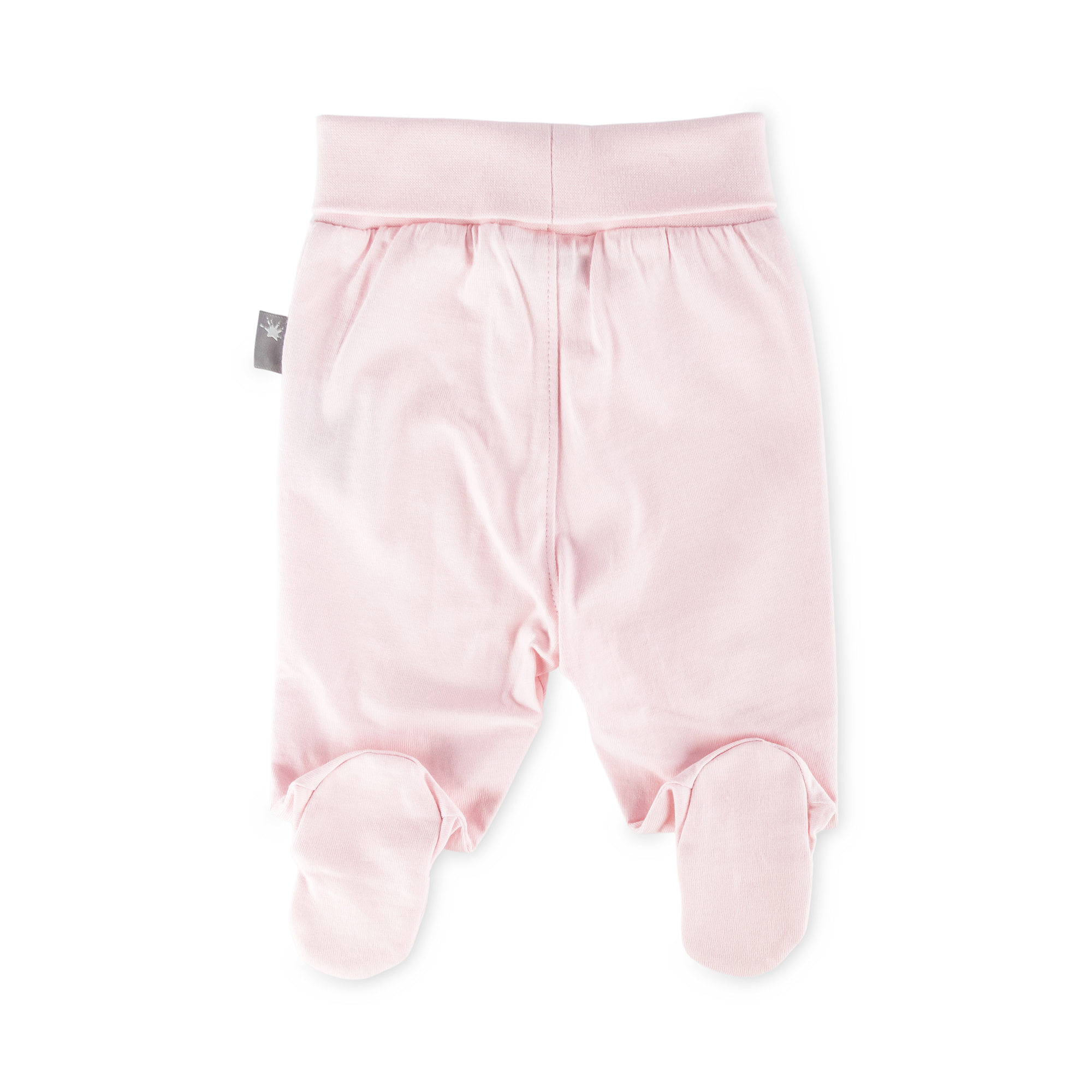 Newborn baby footie pants with bear face feet, pink