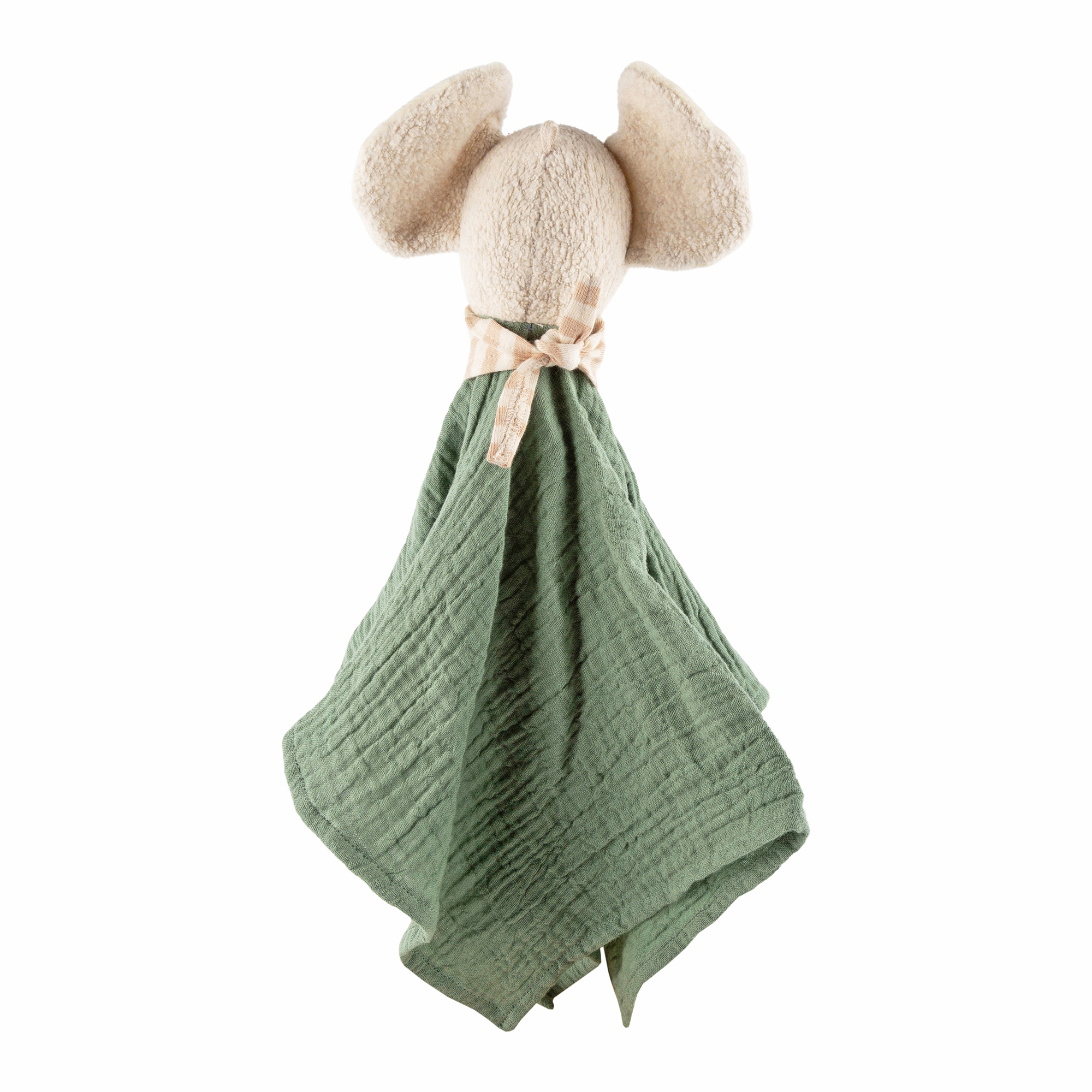 Muslin baby comforter elephant, green