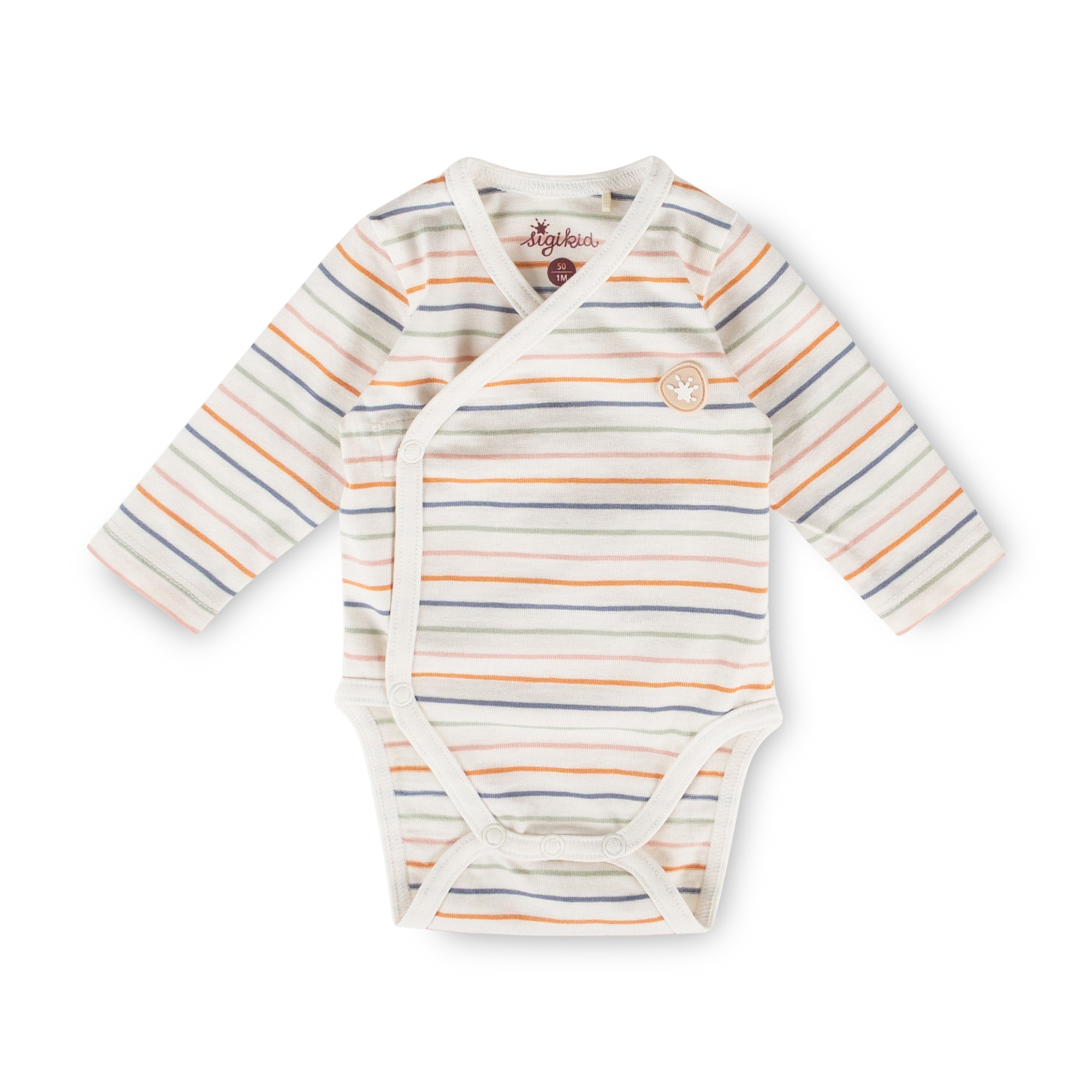 Newborn baby long sleeve onesie, striped