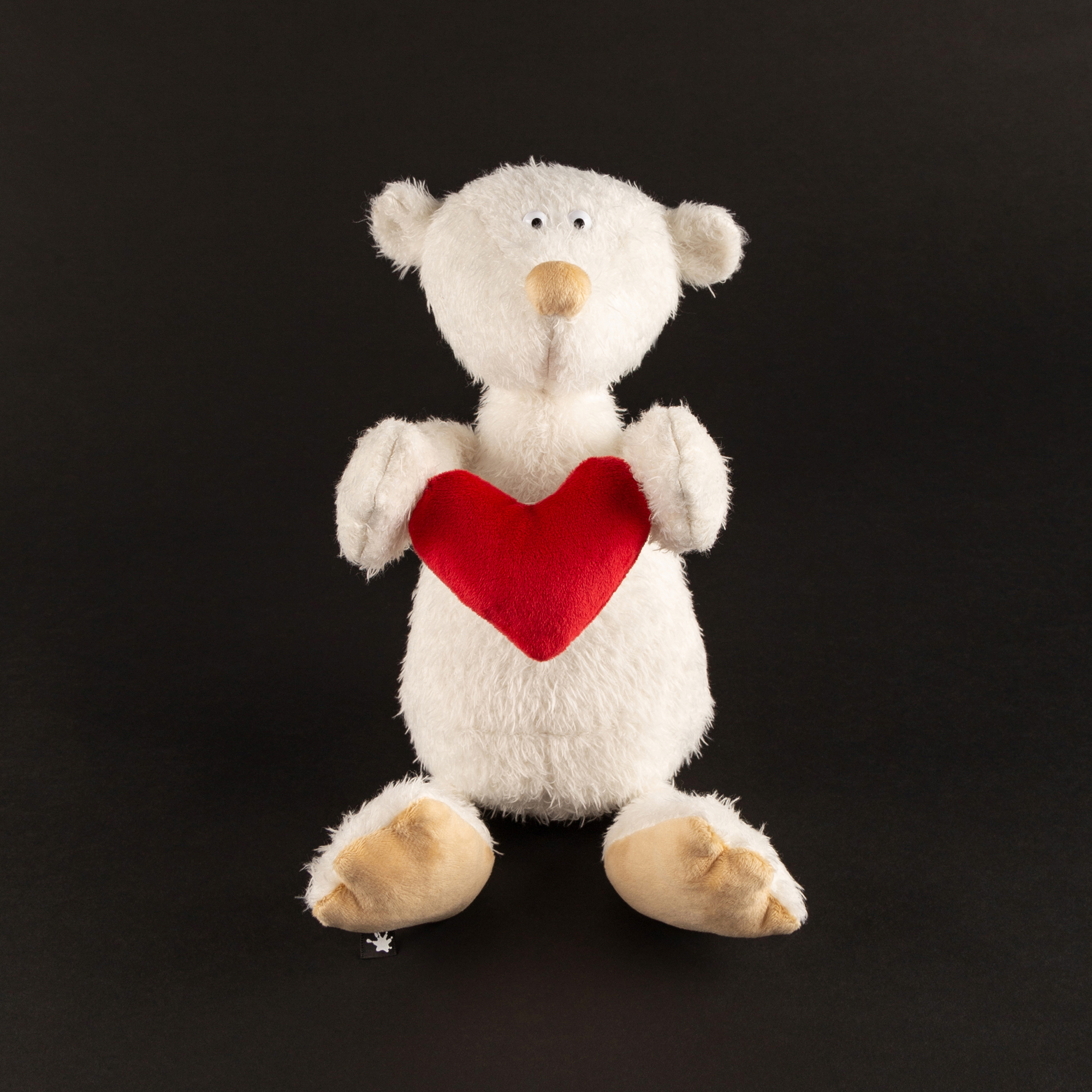 Plush bear Ach Good! with heart, écru, BEASTS