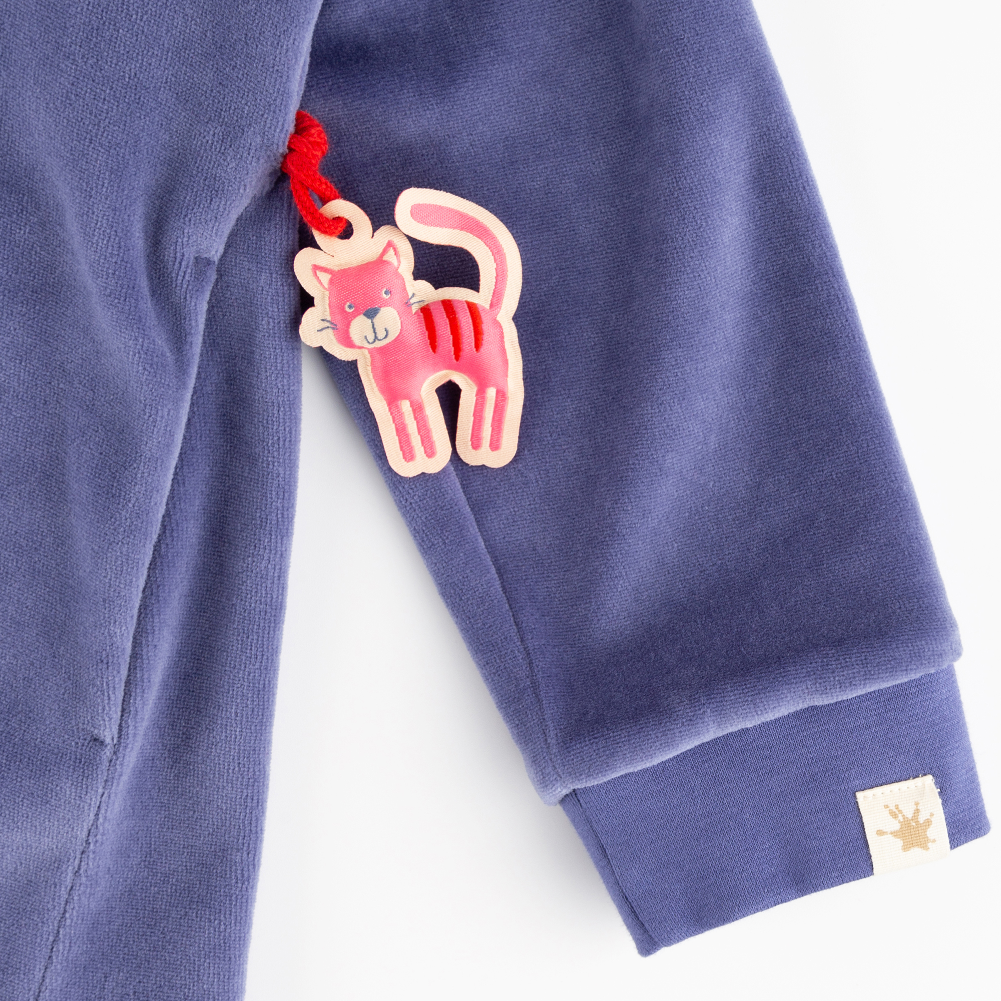 Children's hoody velour dress with pockets, Wild Cat