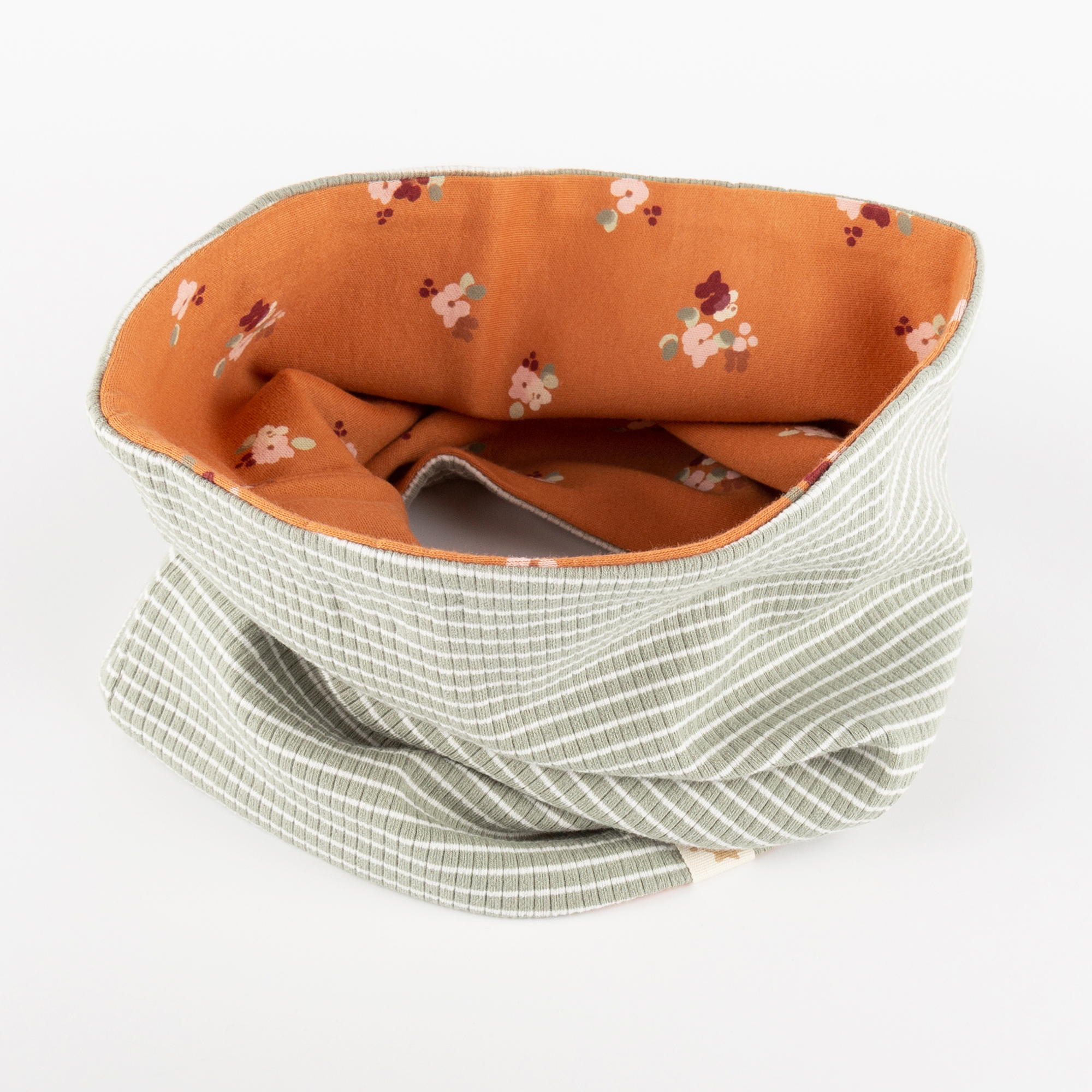 Reversible children's neck gaiter, Pink Cockatoo