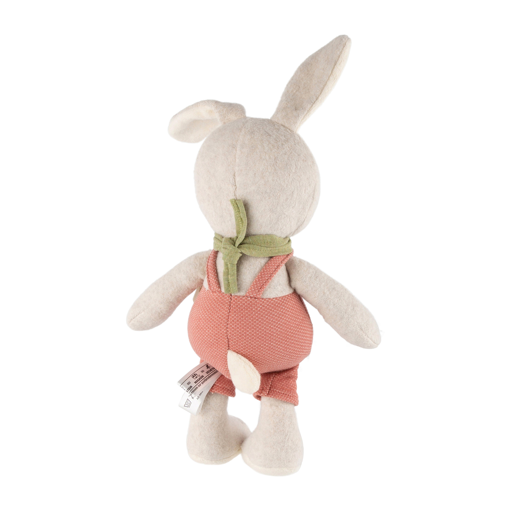 Dungarees plush bunny, rose-coloured