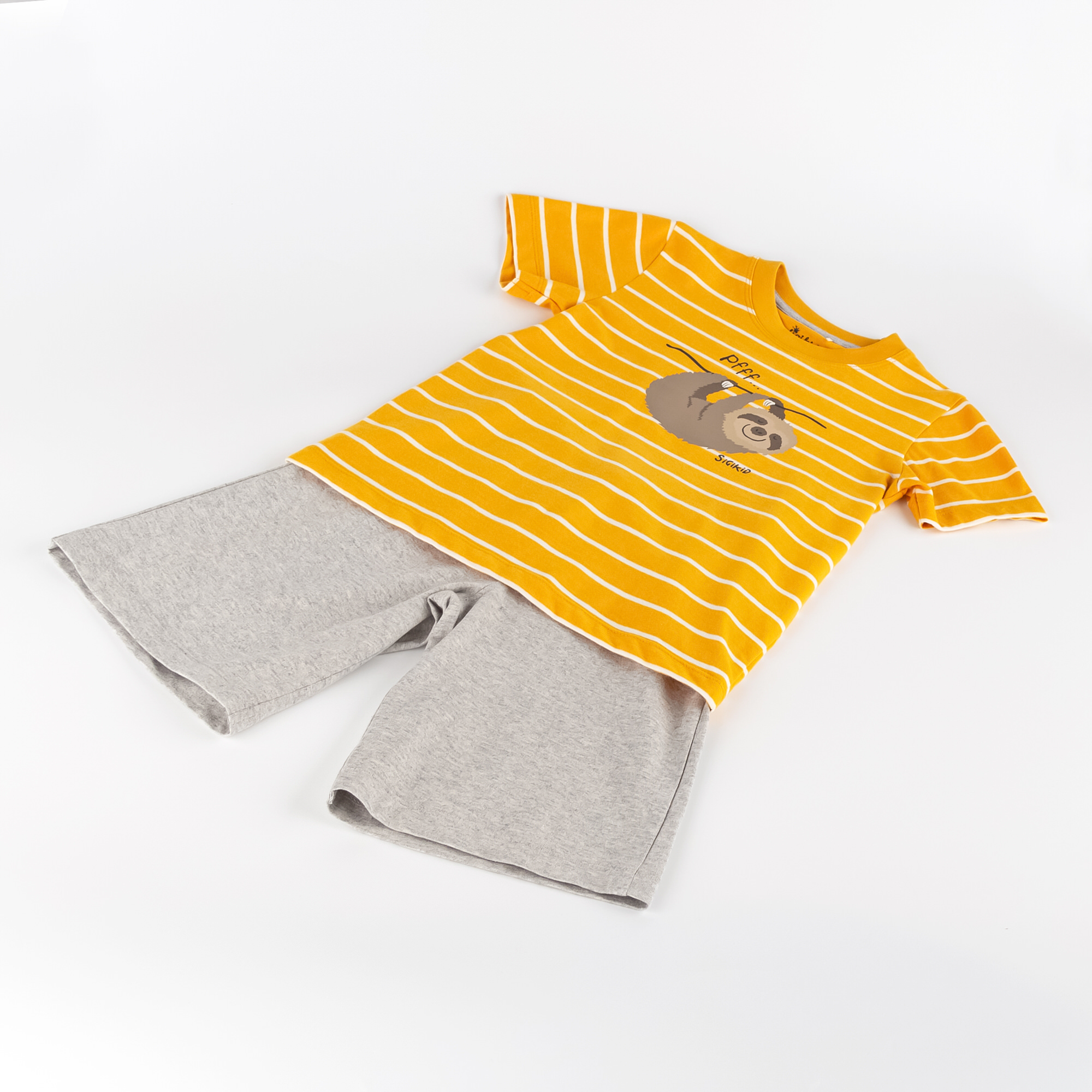 Kinder Shorty Pyjama Faultier, gelb Kinder Shorty Pyjama Faultier, gelb