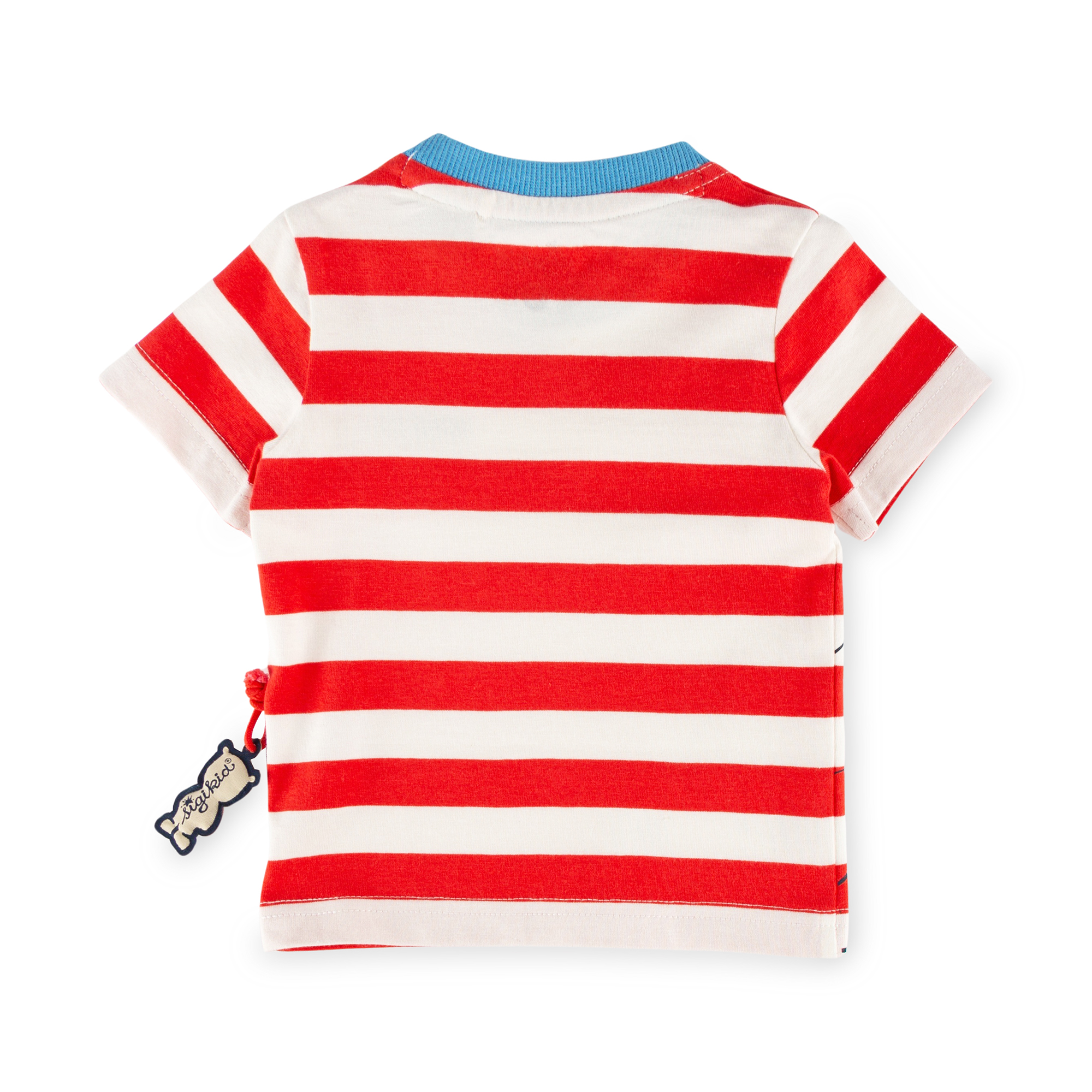 Striped baby T-shirt bear at sea