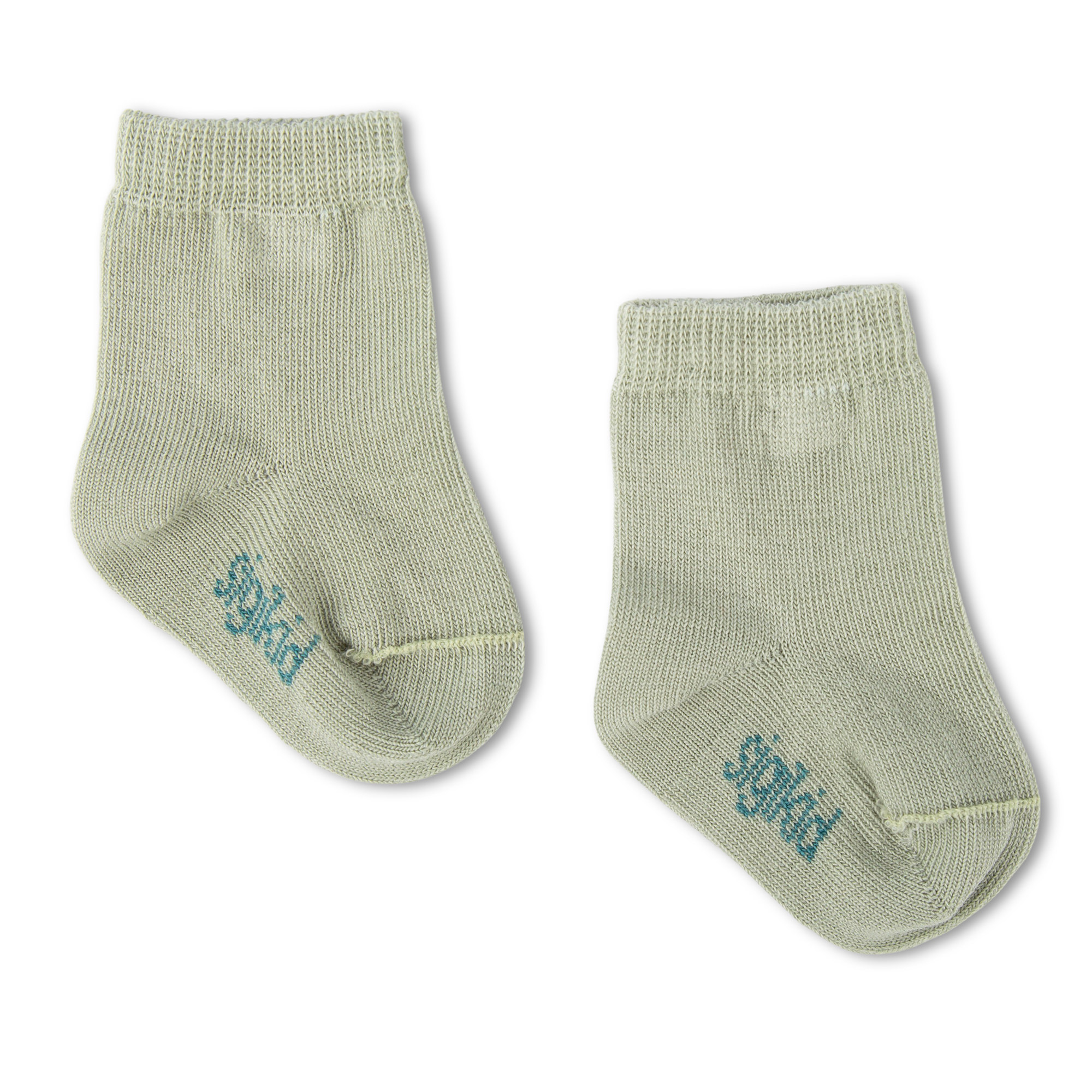 Baby Socken 2er-Set, grün/grün geringelt
