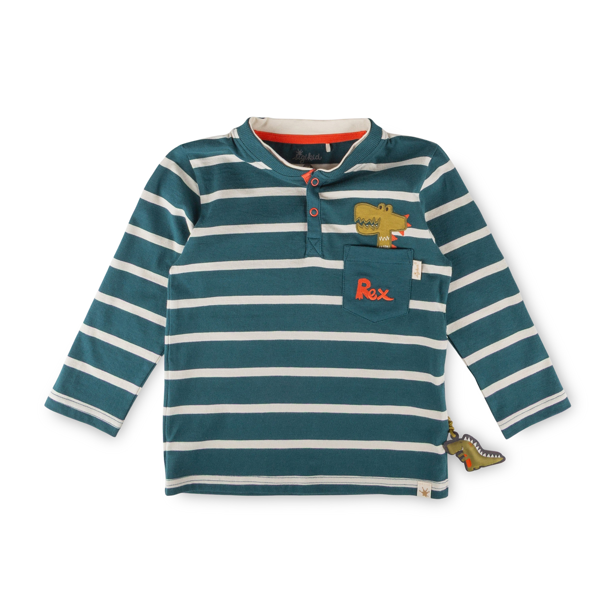 Children's Henley Tee, chest pocket, Dino Fun