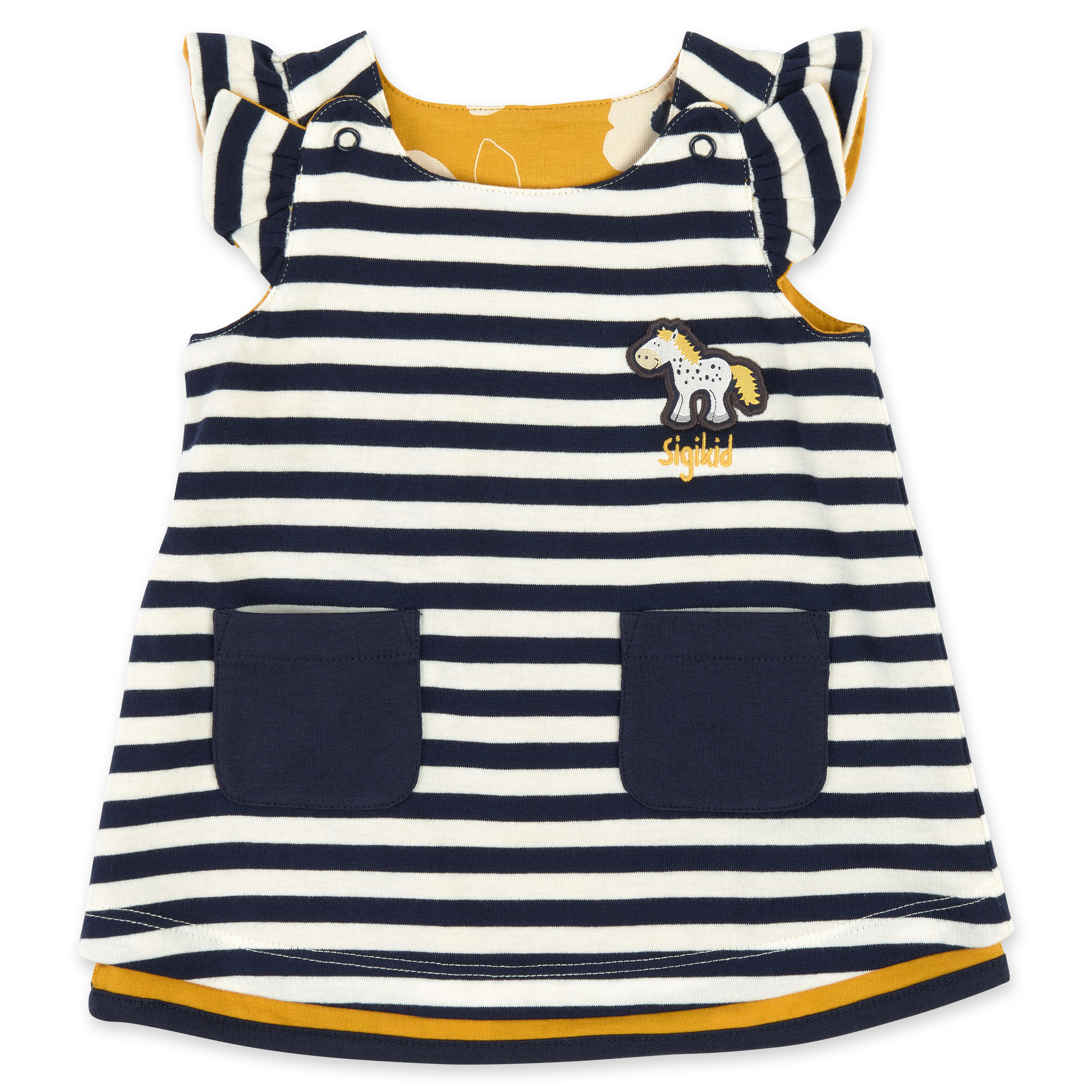 Reversible baby jumper dress Dots Pony, sleeveless