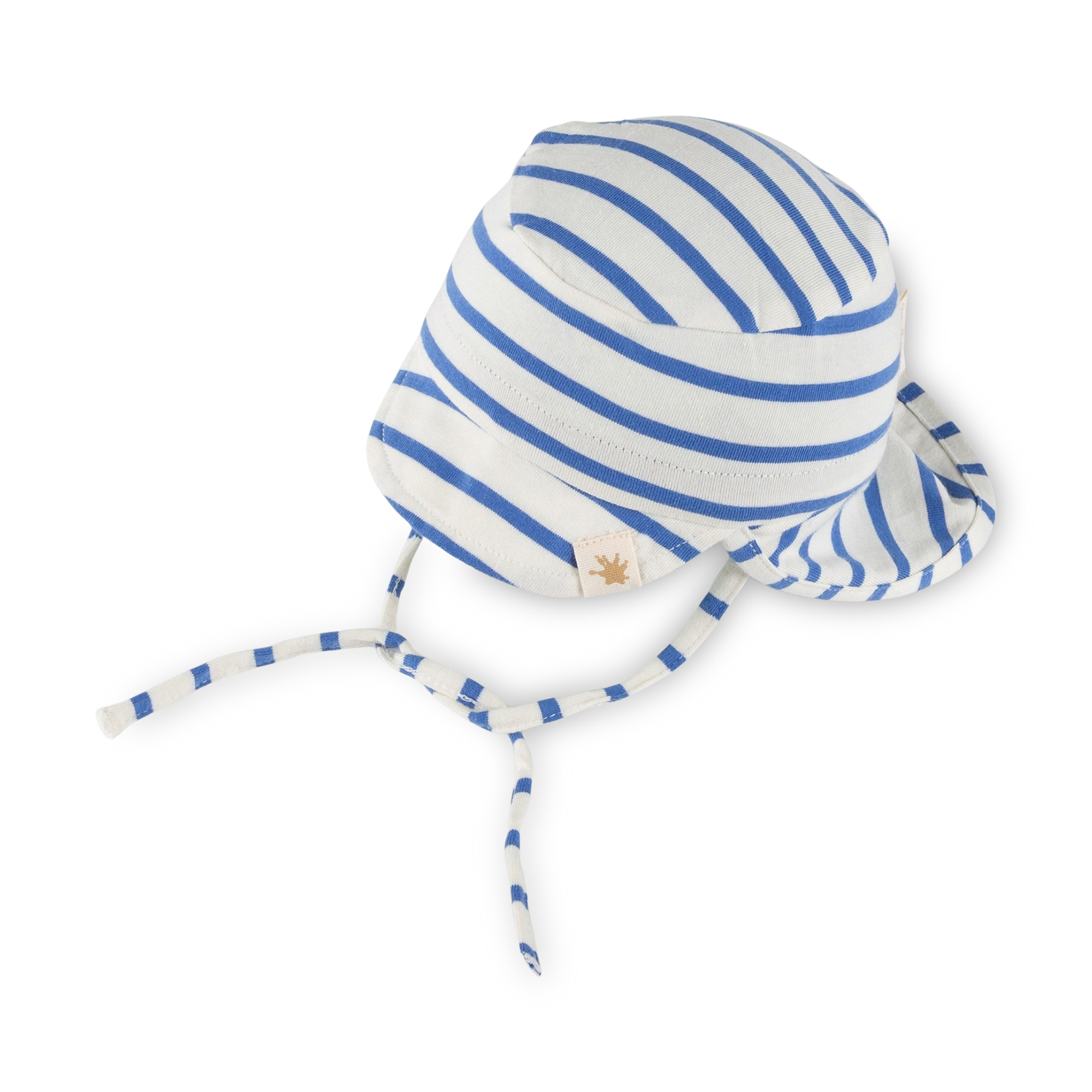 Peaked neck-flap baby sun hat Tiger & Lion, striped