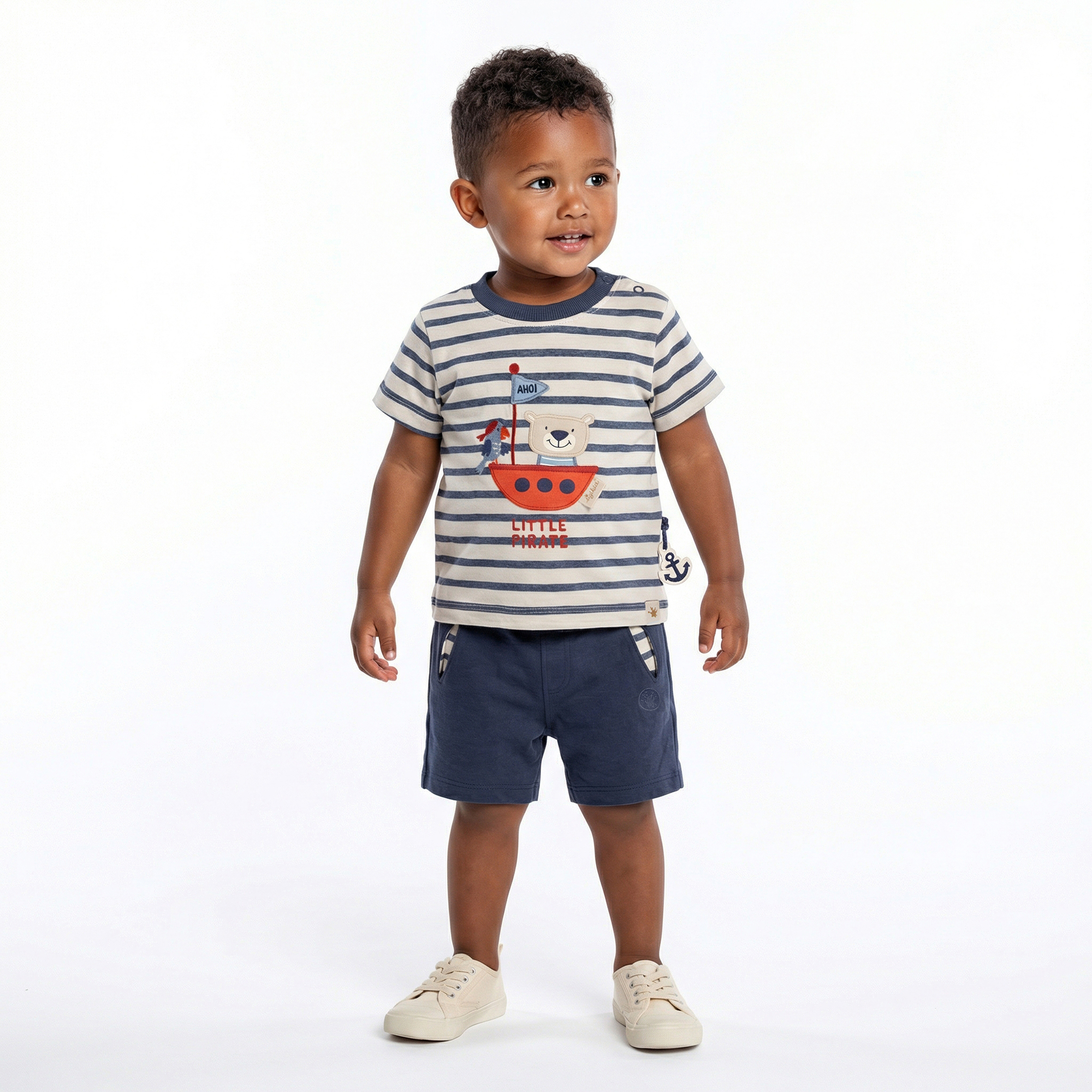 Blaue Baby Bermuda mit Taschen