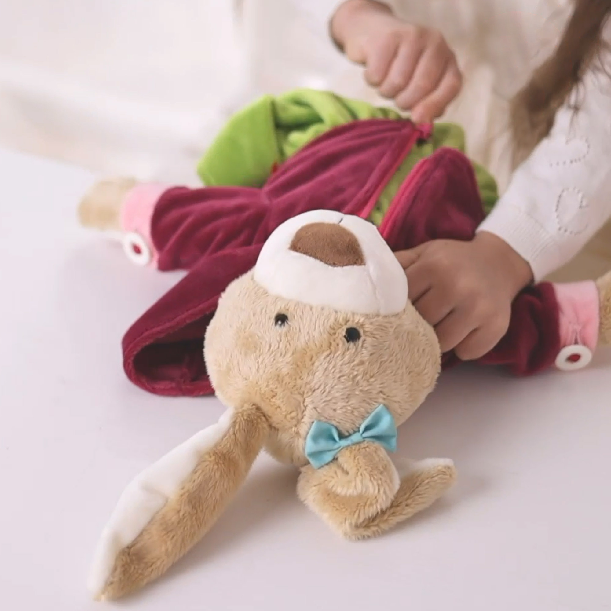 Learn-how-to-dress plush bunny
