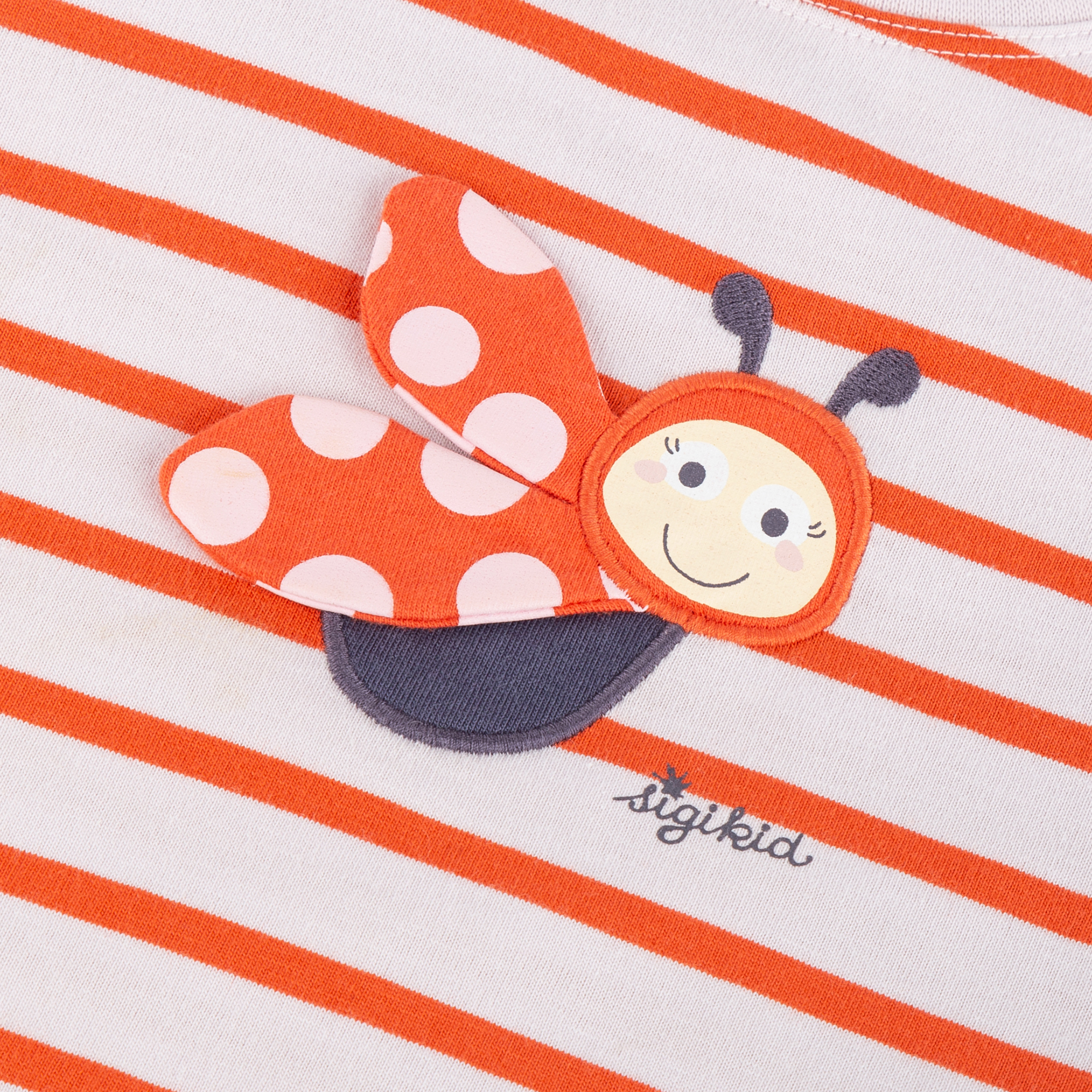 Striped children's T-shirt Happy Ladybug, 3-D-wings