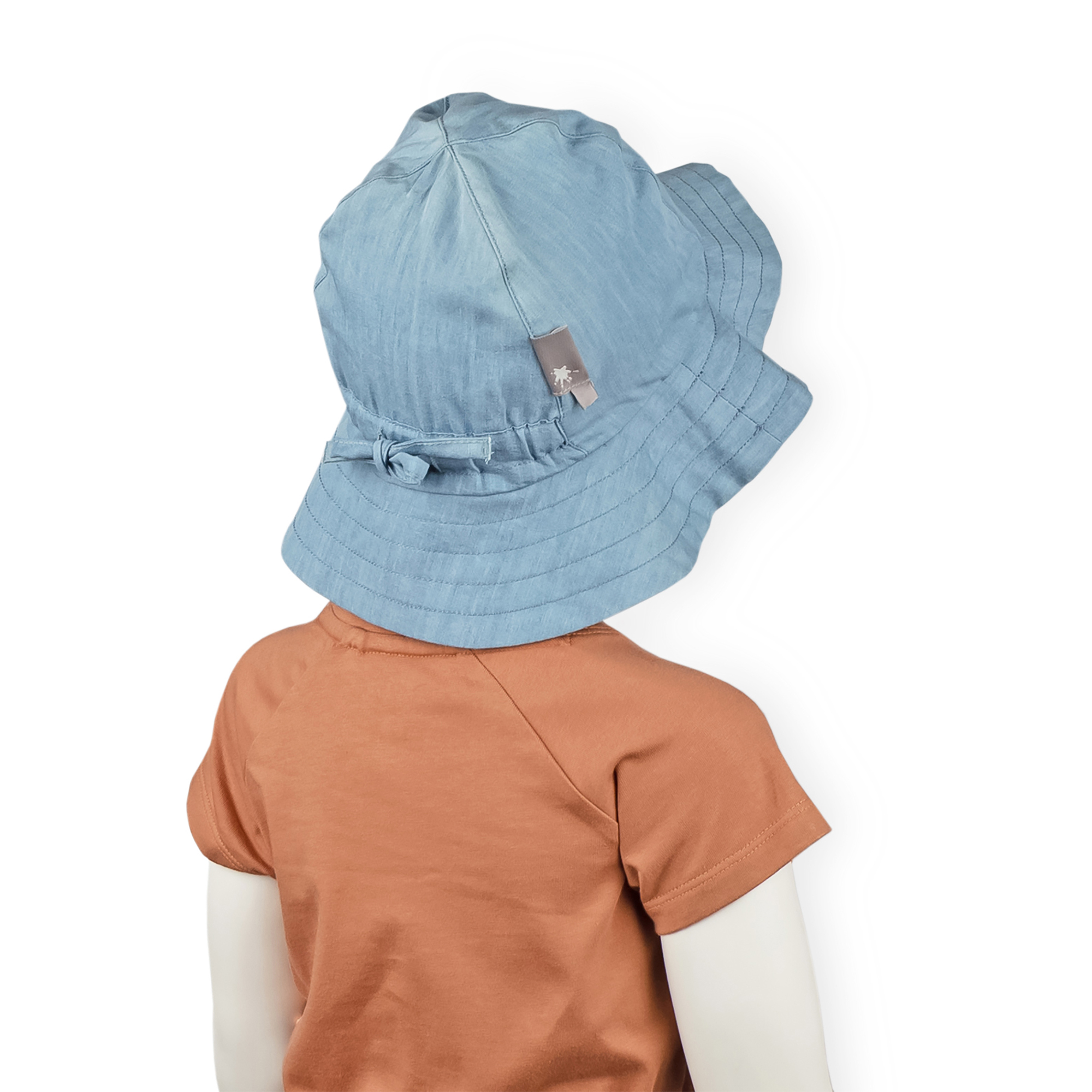 Brimmed kids' sun hat, denim light blue