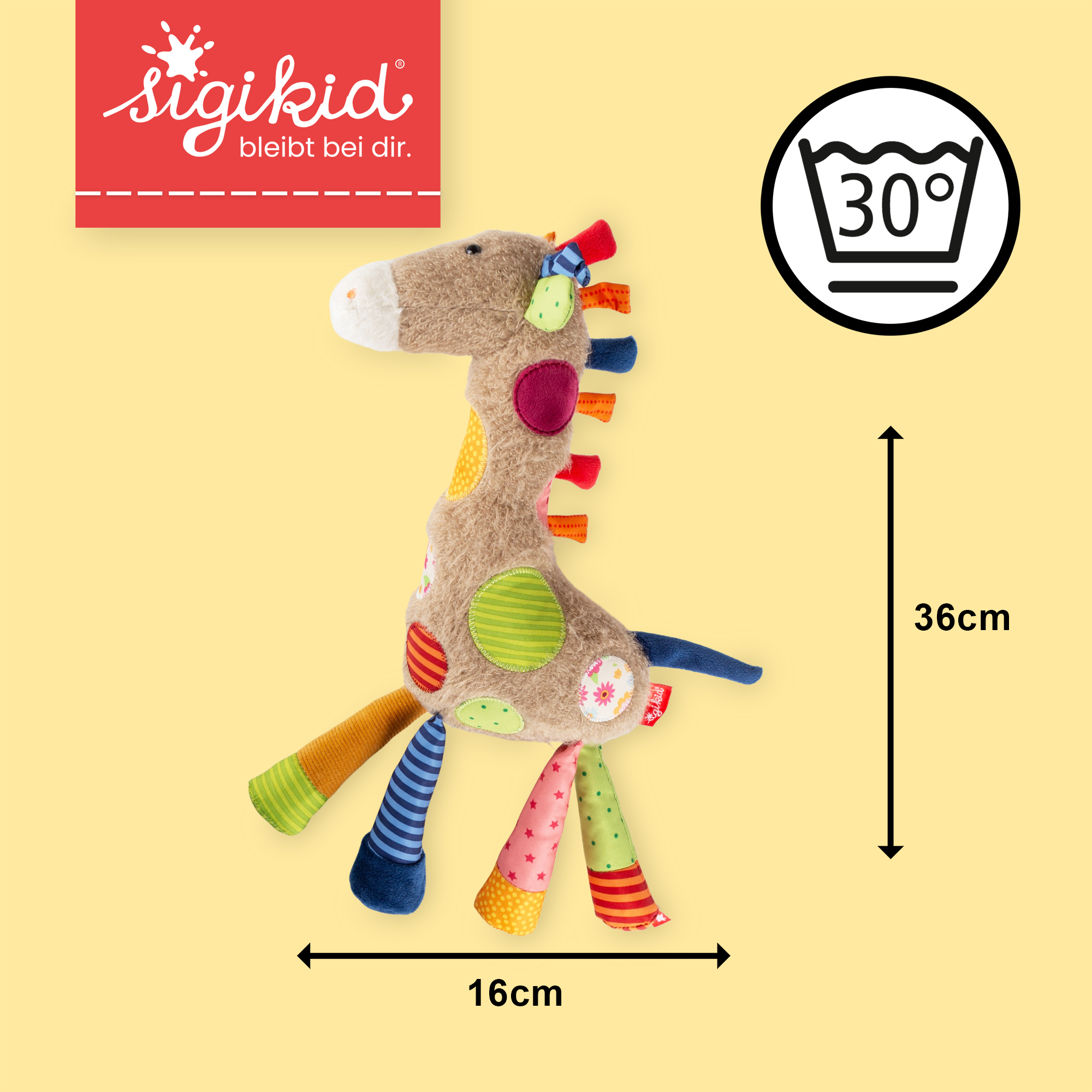 Soft toy giraffe, Patchwork Sweety