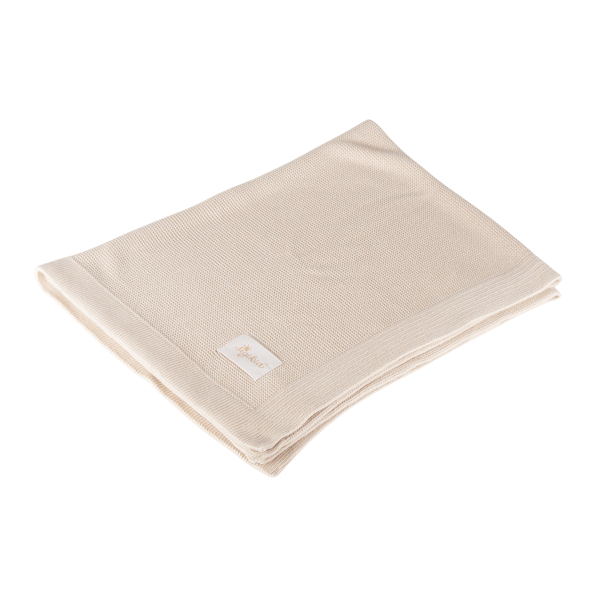 Soft knitted baby blanket, beige, Knitted Love