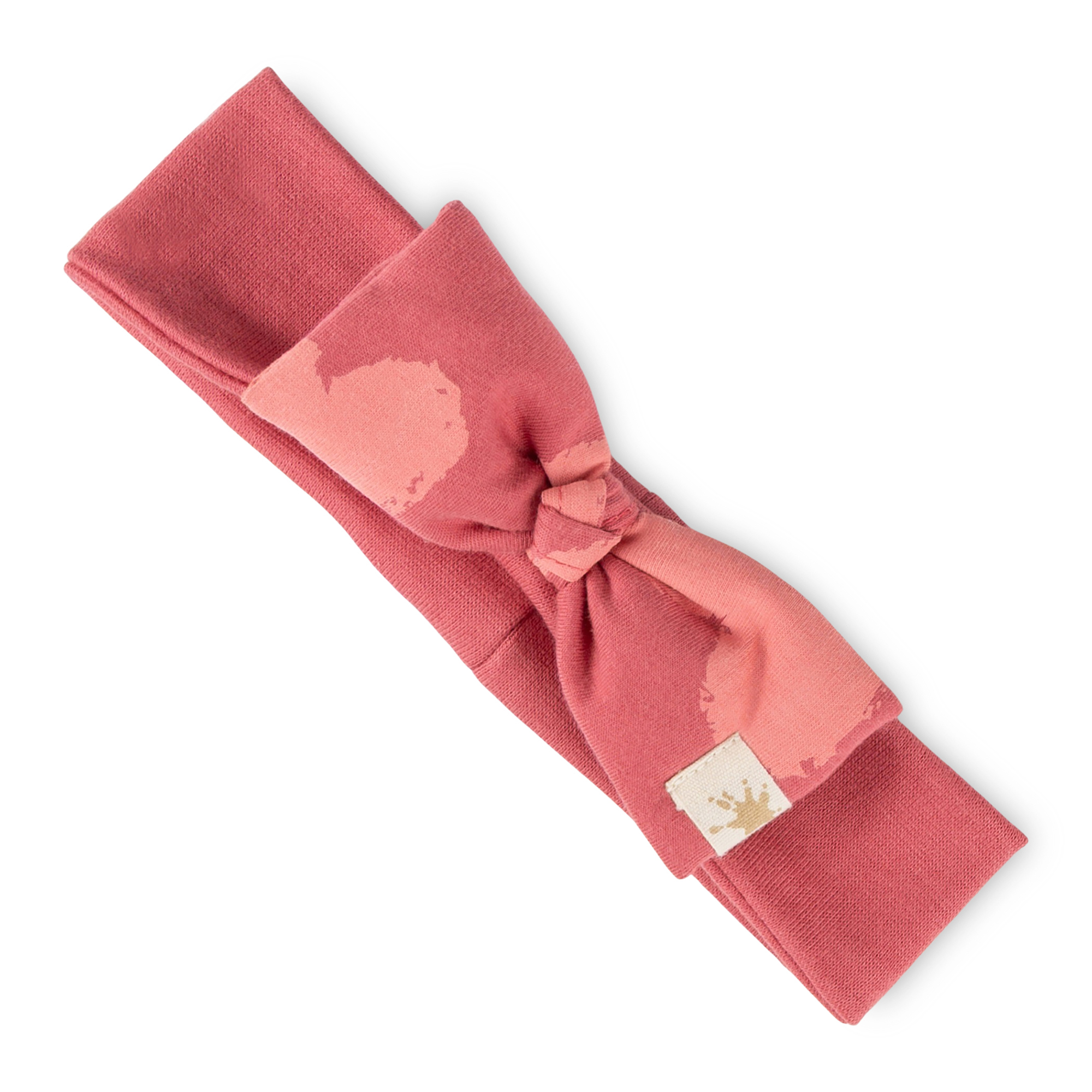 Baby Schleifen Stirnband mit Herzchen Print, rosarot