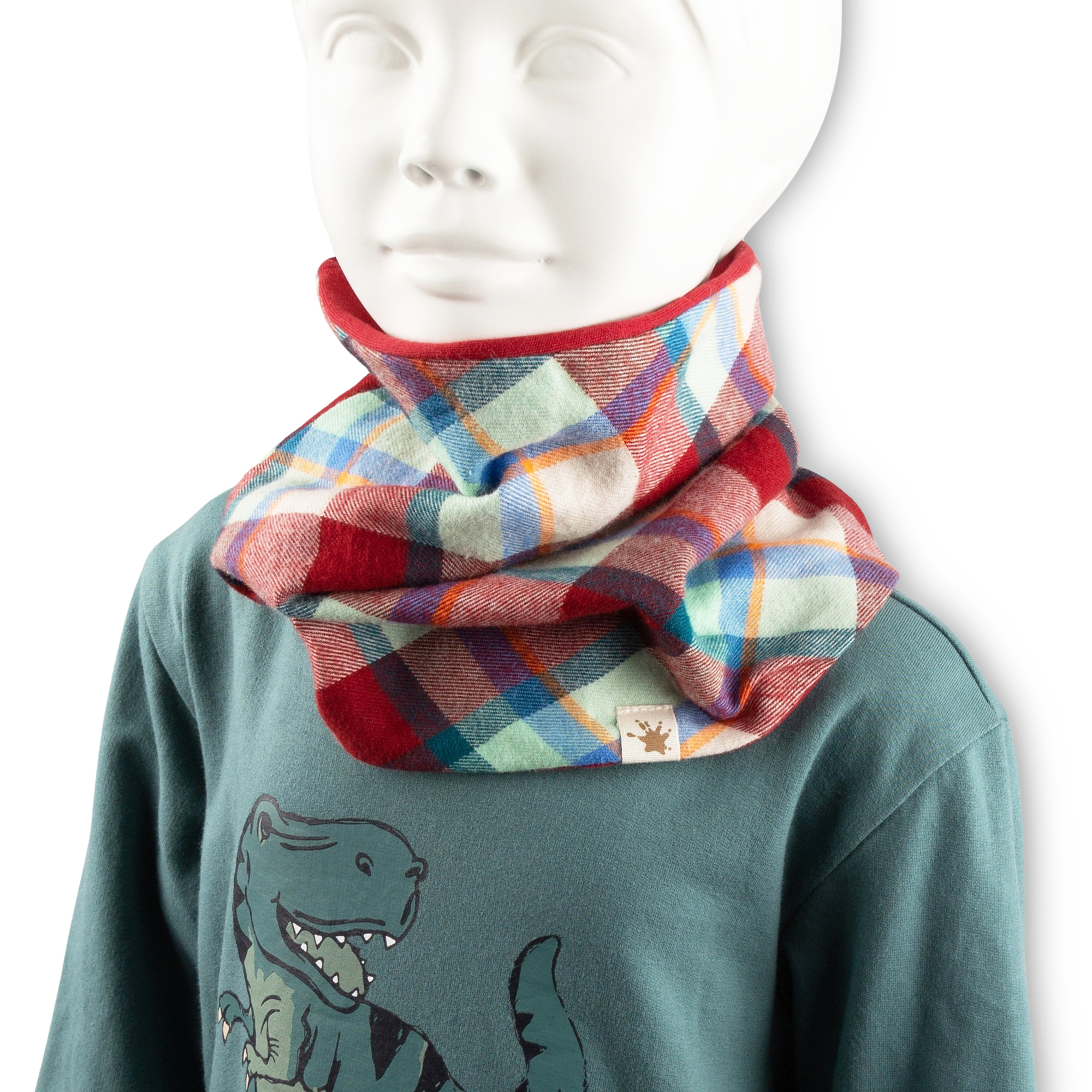 Reversible children's neck gaiter, Dino World