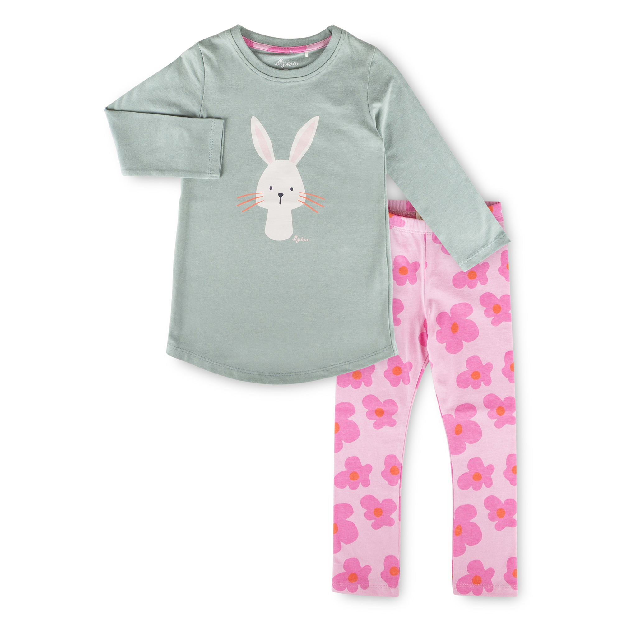 Girls' long-sleeved pyjamas bunny
