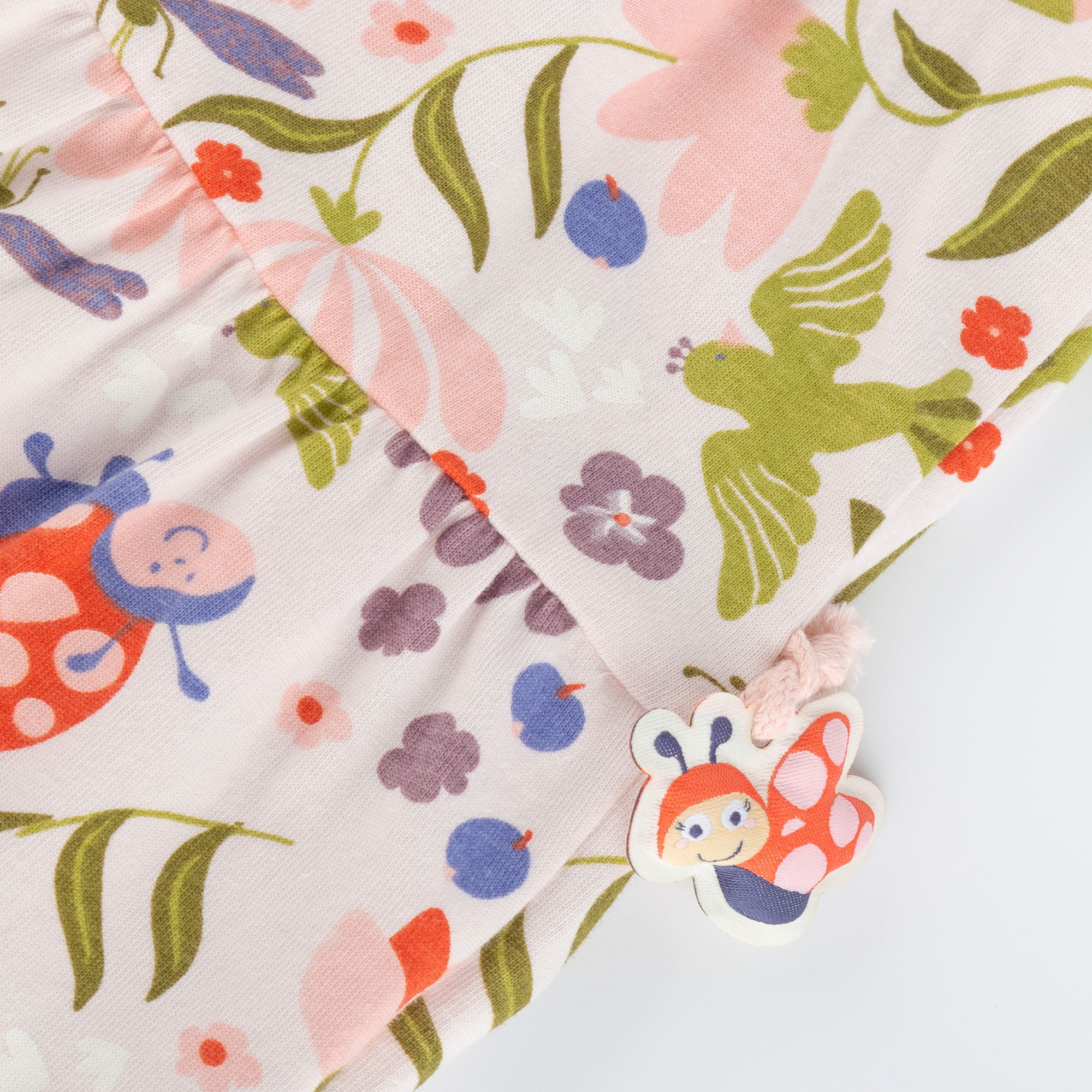 Kurzärmeliges Stufenkleid für Kinder, Marienkäfer Serie Kurzärmeliges Stufenkleid für Kinder, Marienkäfer Serie