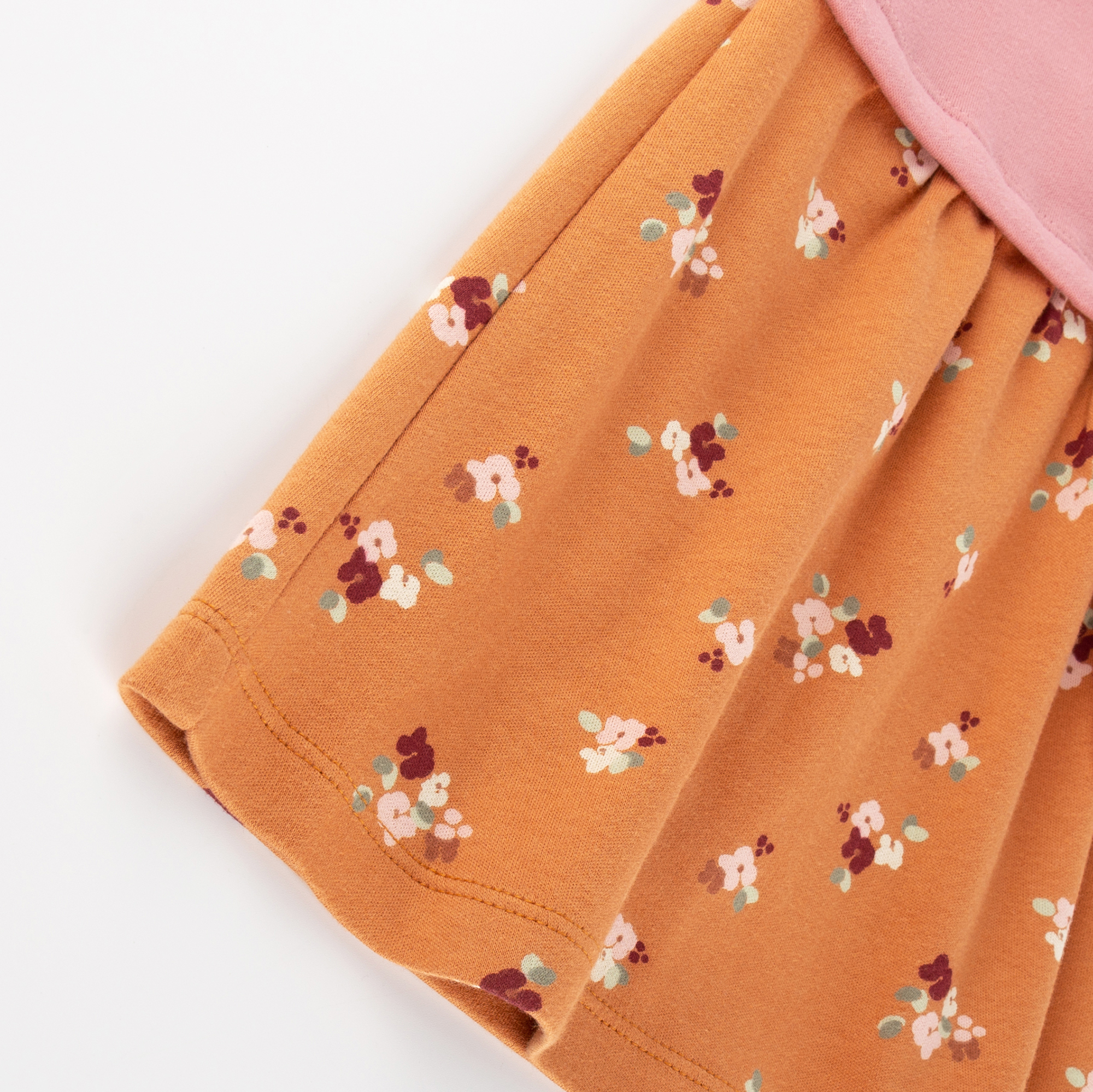 Kinder Kleid mit Blümchen Print, Oberteil rosa